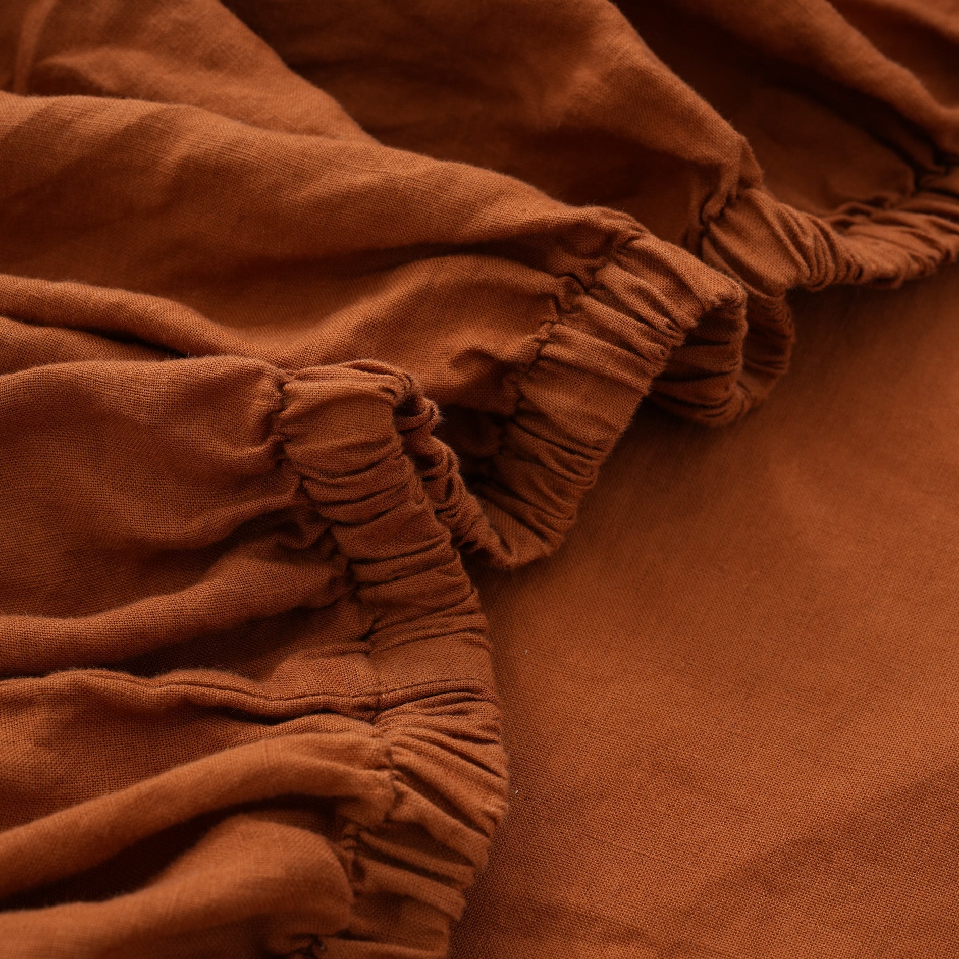 Linen Fitted Sheet - Clay