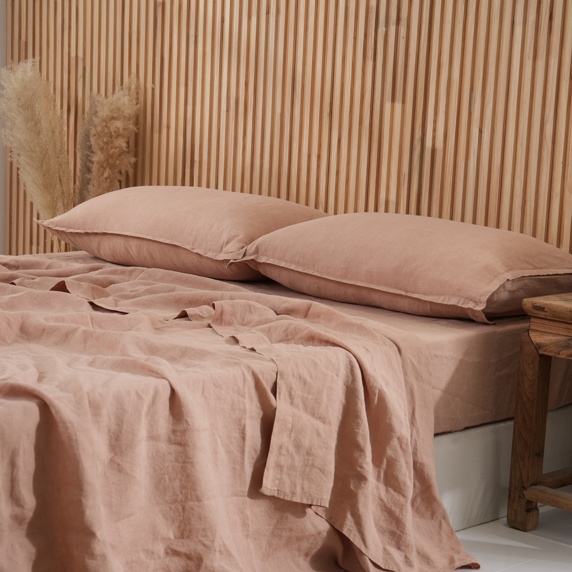 Linen Sheet Set - Pink Clay