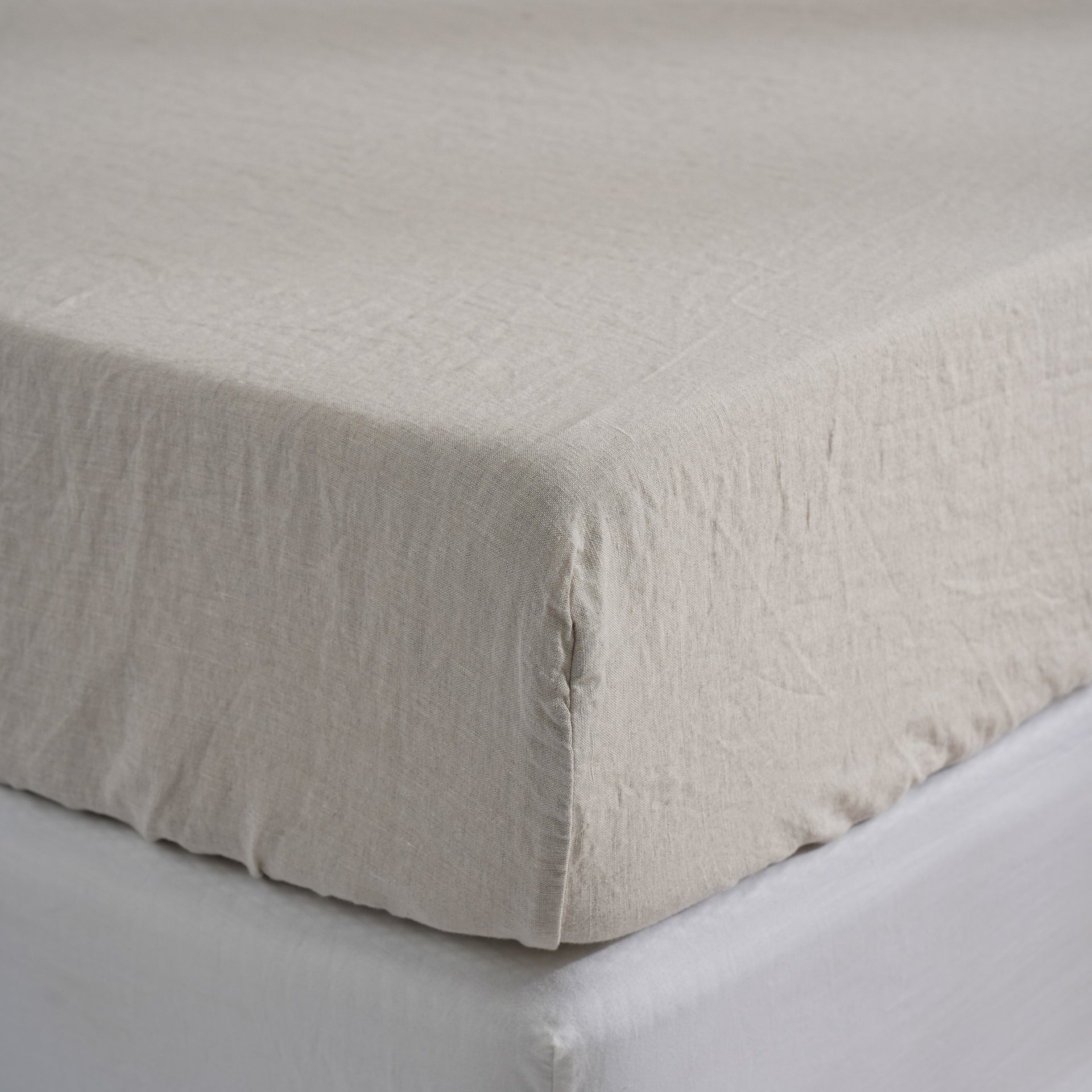 Linen Fitted Sheet - Sand