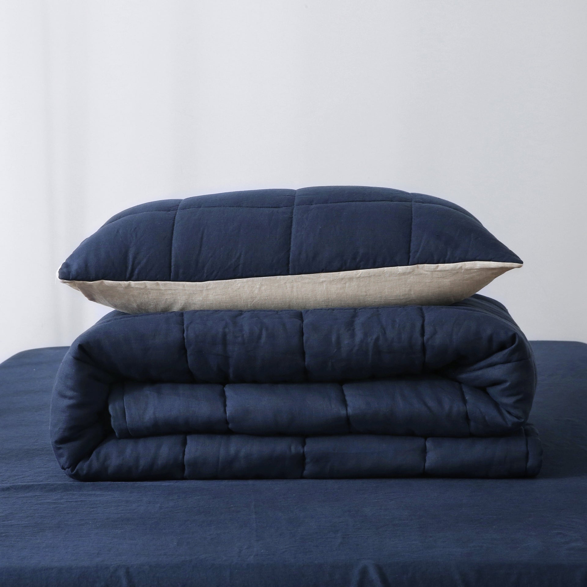 Quilted Linen Pillowcases (Set of Two)