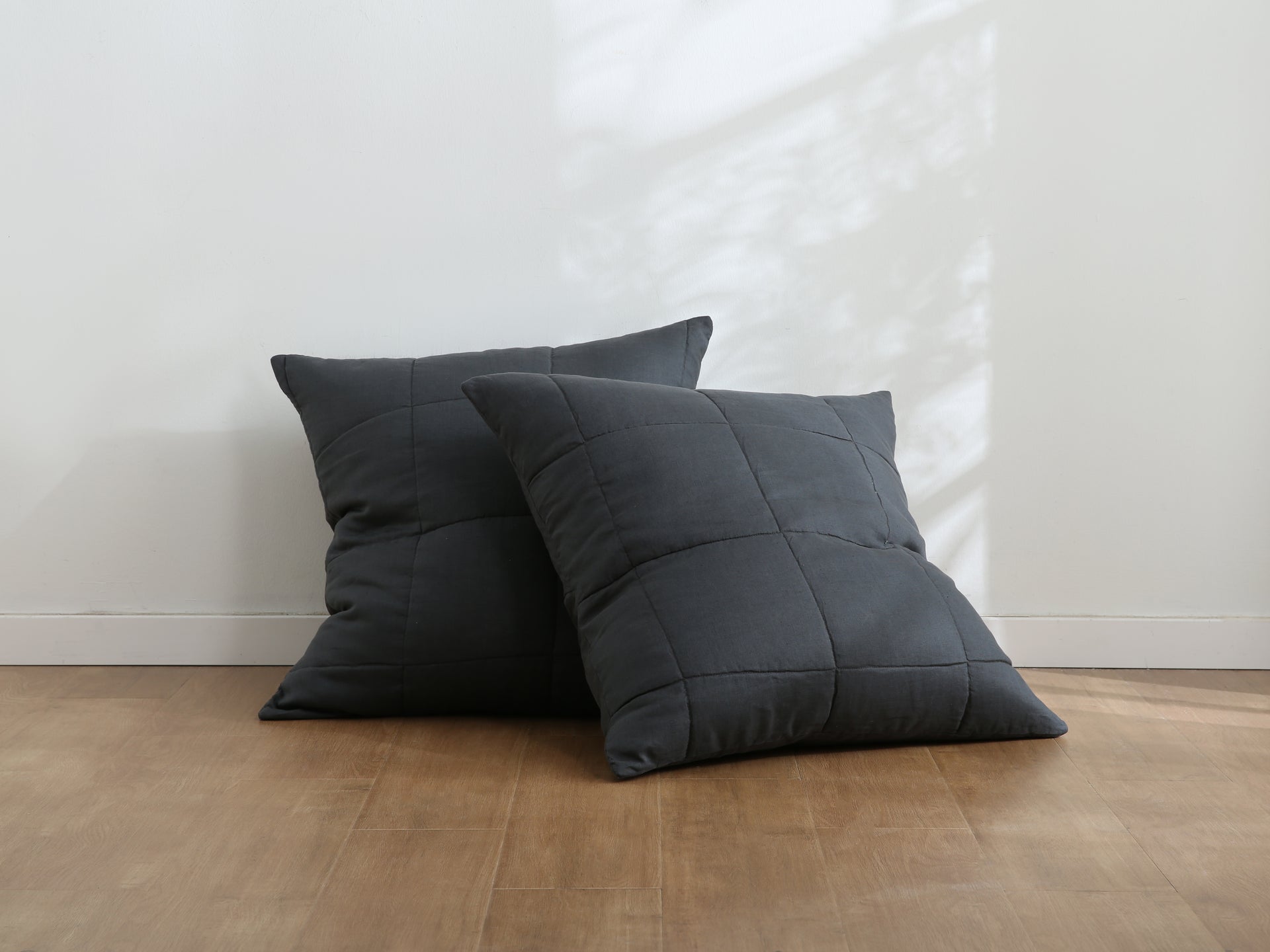 Quilted Linen European Pillowcases (Set of Two)