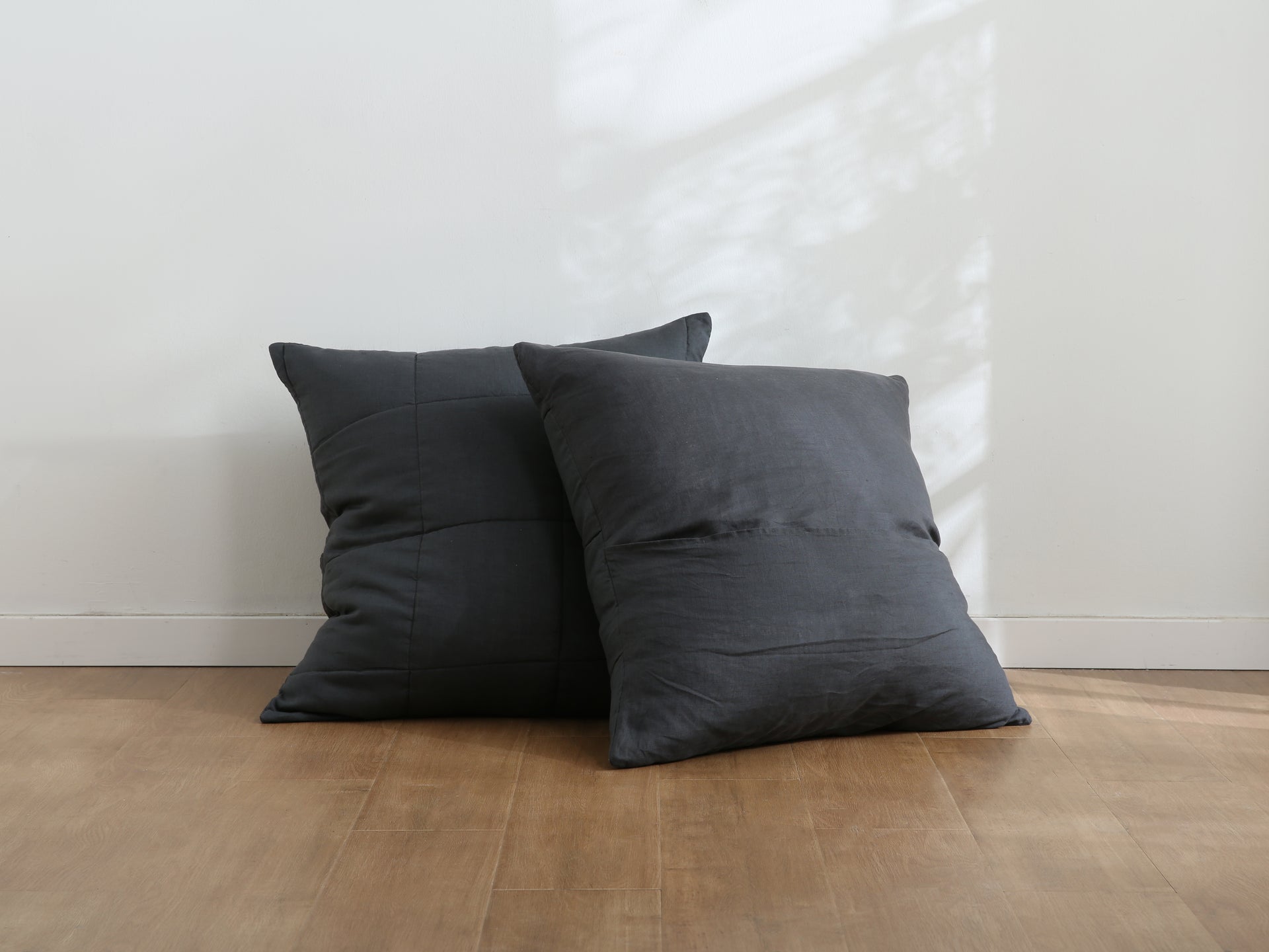 Quilted Linen European Pillowcases (Set of Two)