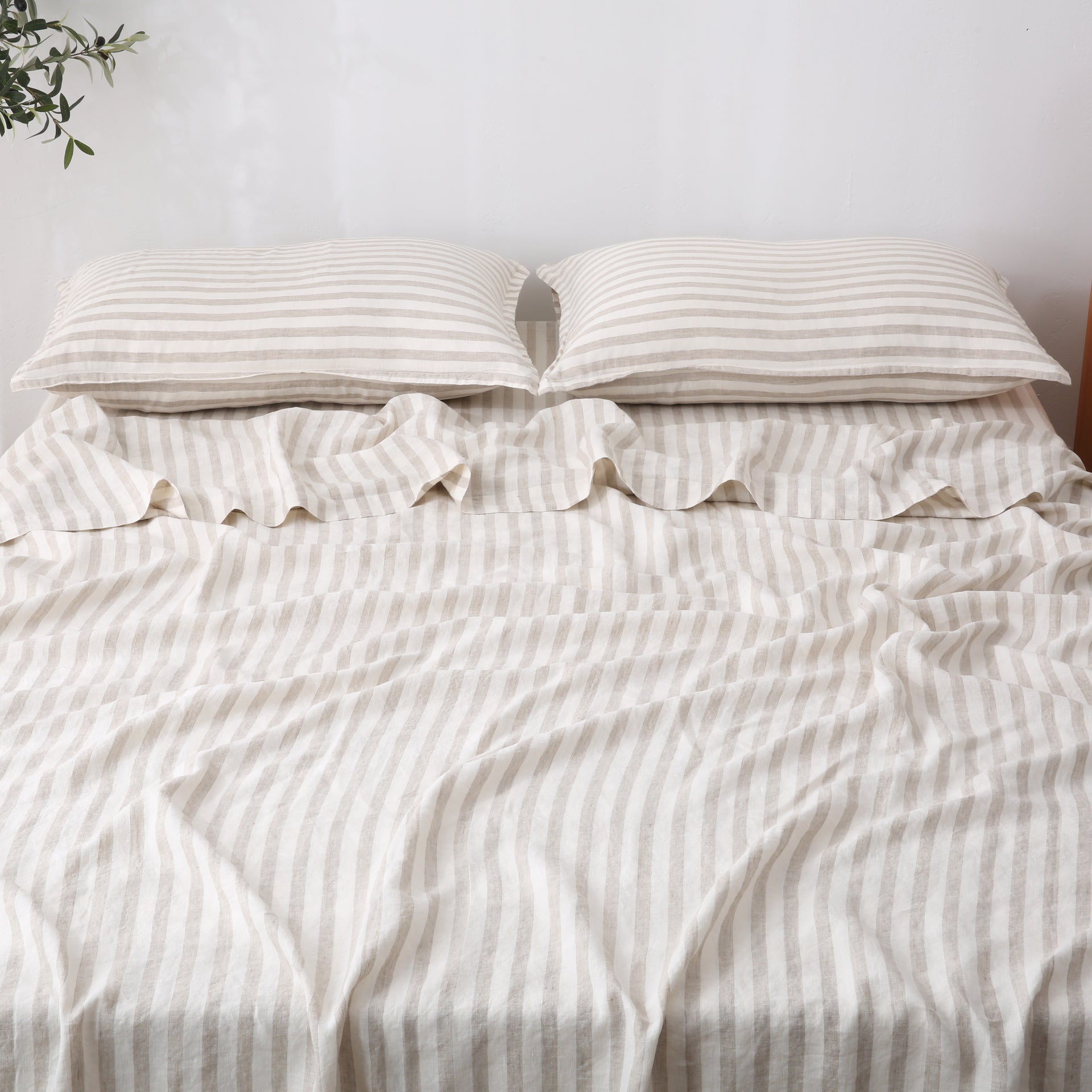 Linen Sheet Set - Sand Stripe