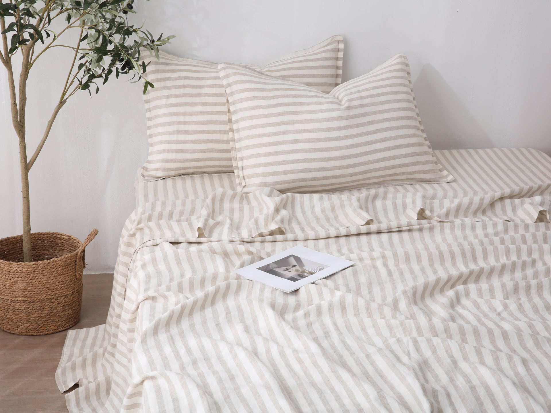 Linen Sheet Set - Sand Stripe
