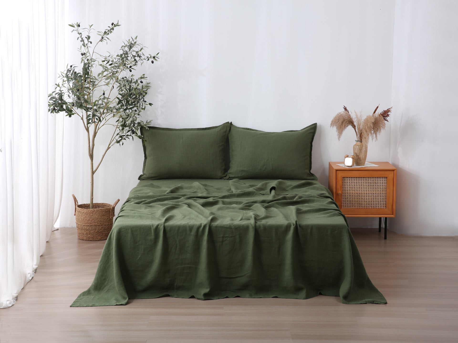 Linen Flat Sheet - Forest