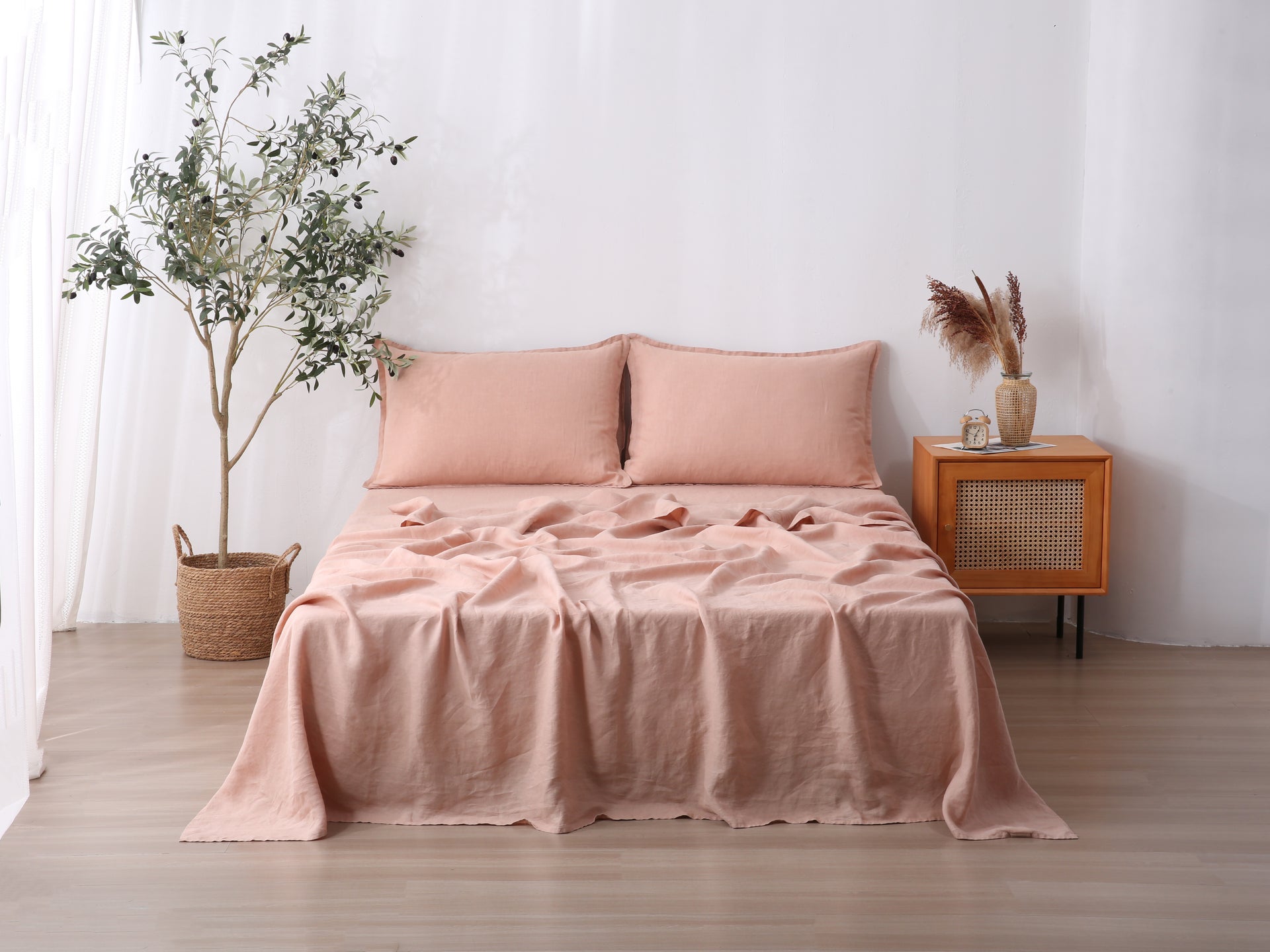 Linen Sheet Set - Pink Clay