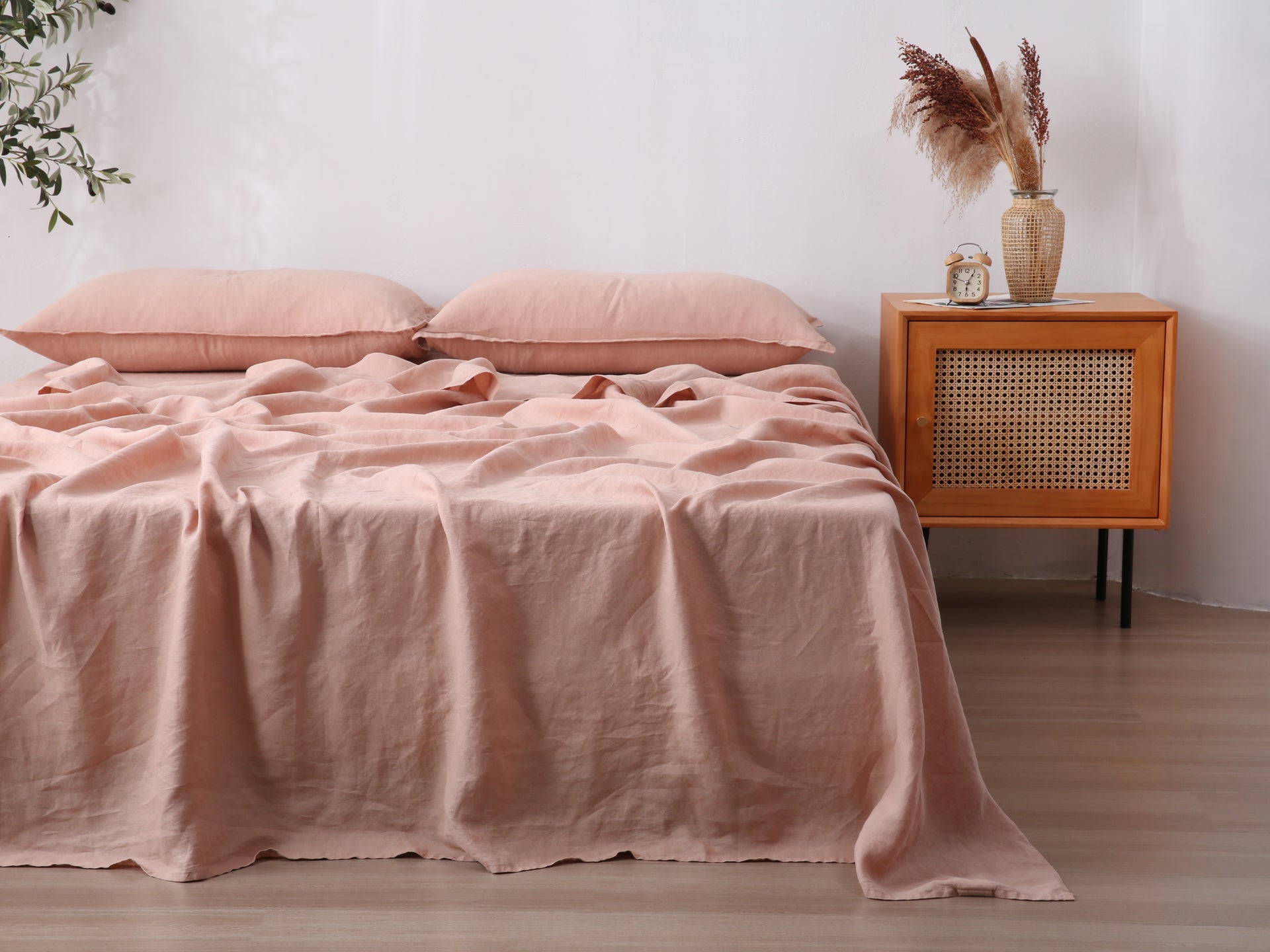 Linen Sheet Set - Pink Clay