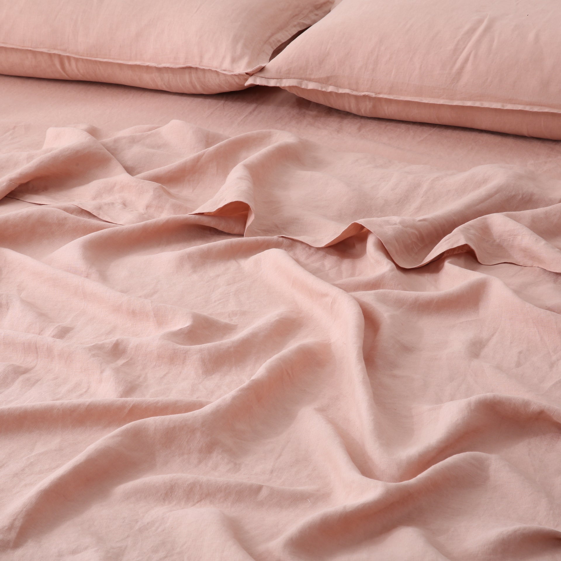 Linen Flat Sheet - Pink Clay