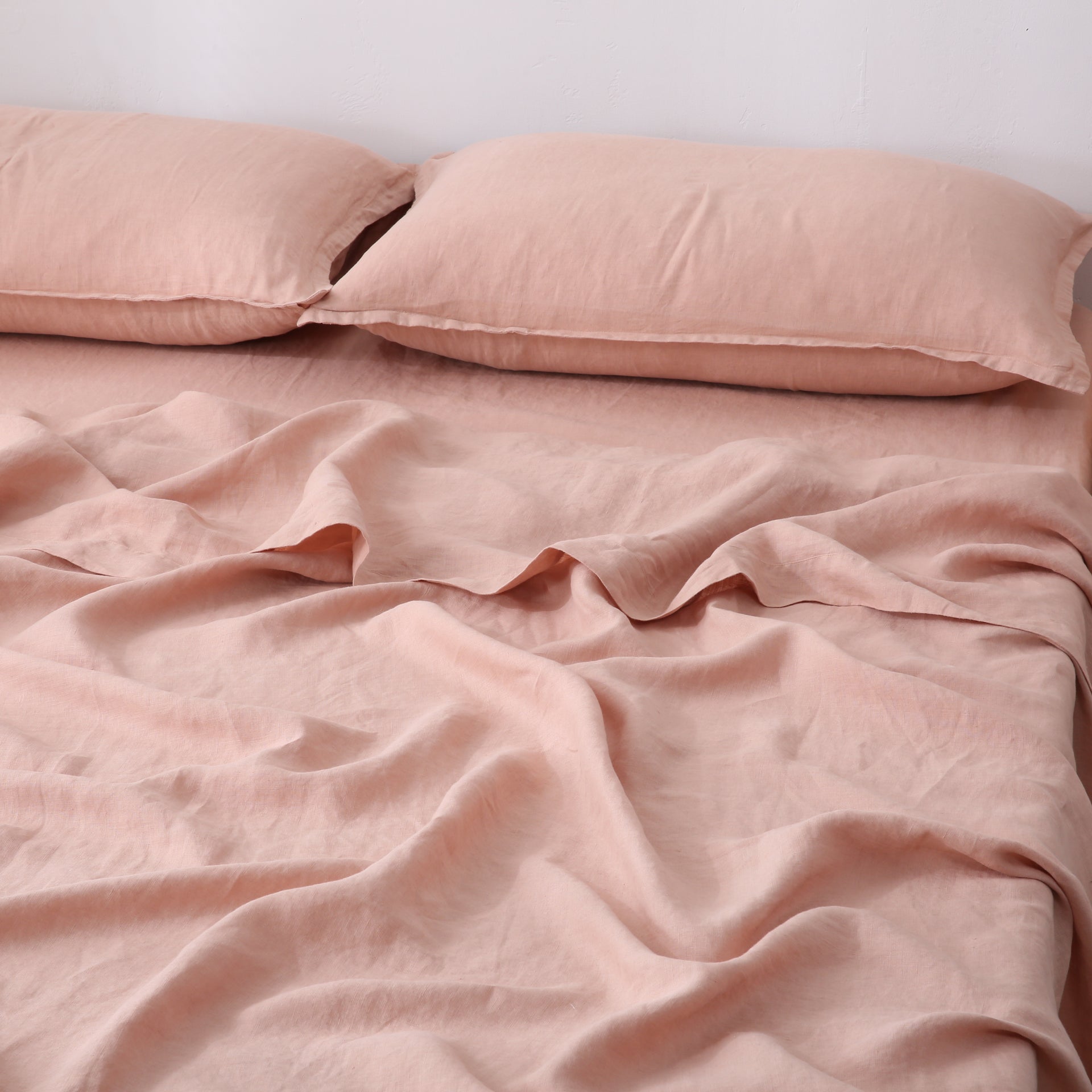 Linen Flat Sheet - Pink Clay