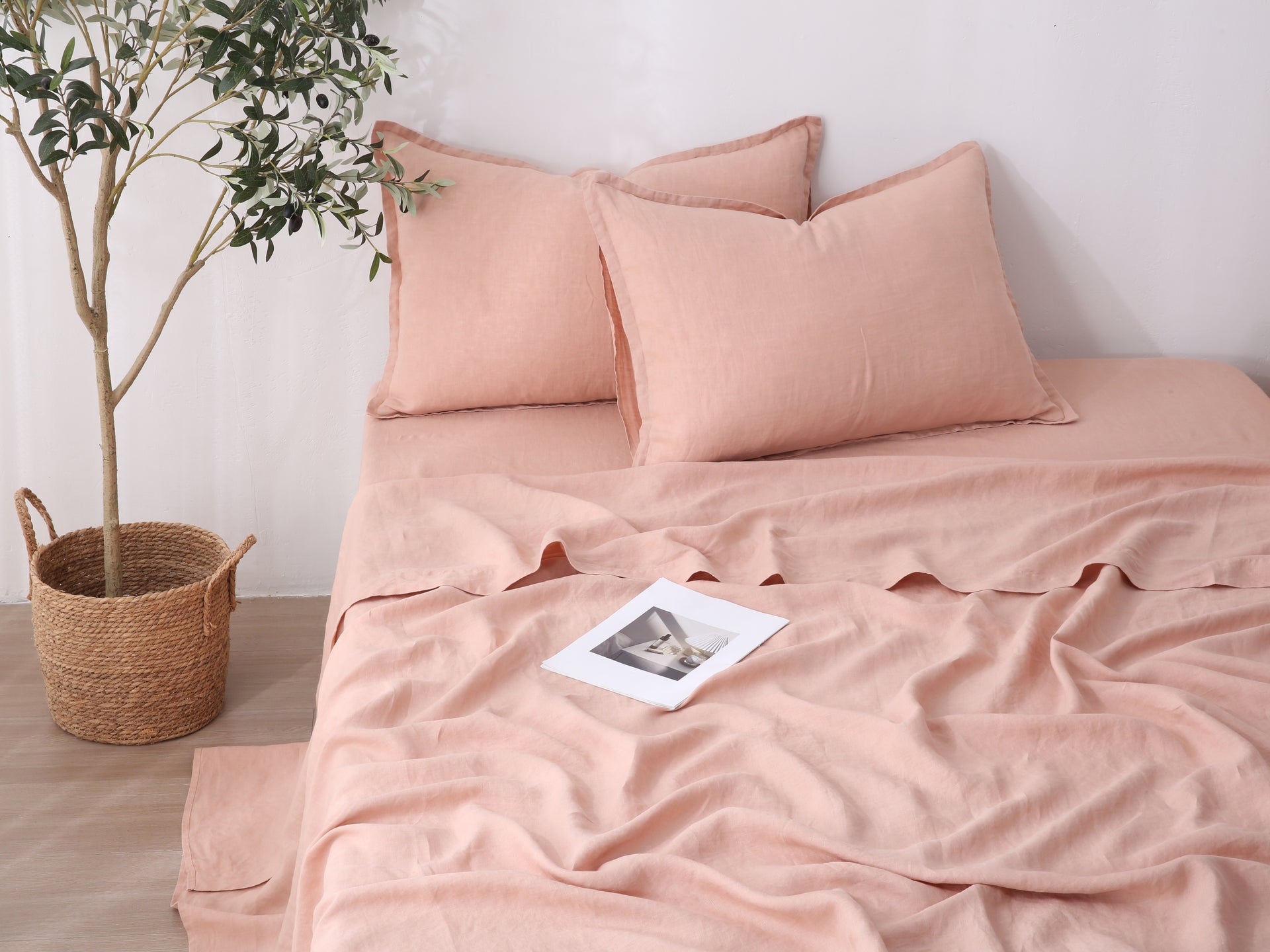 Linen Sheet Set - Pink Clay