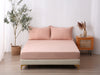 Linen Fitted Sheet - Pink Clay