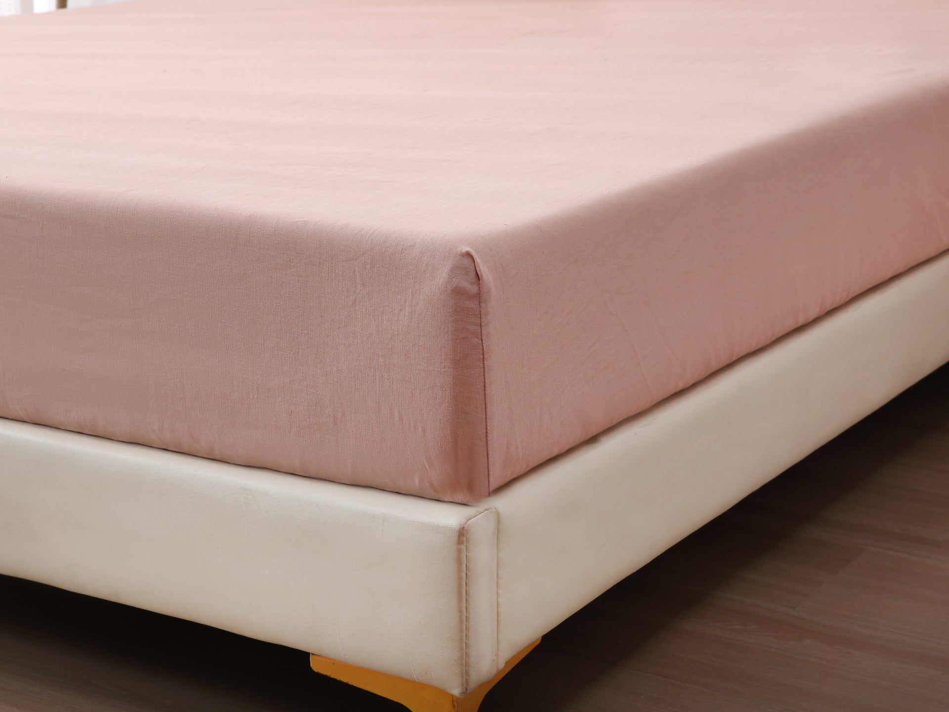 Linen Fitted Sheet - Pink Clay