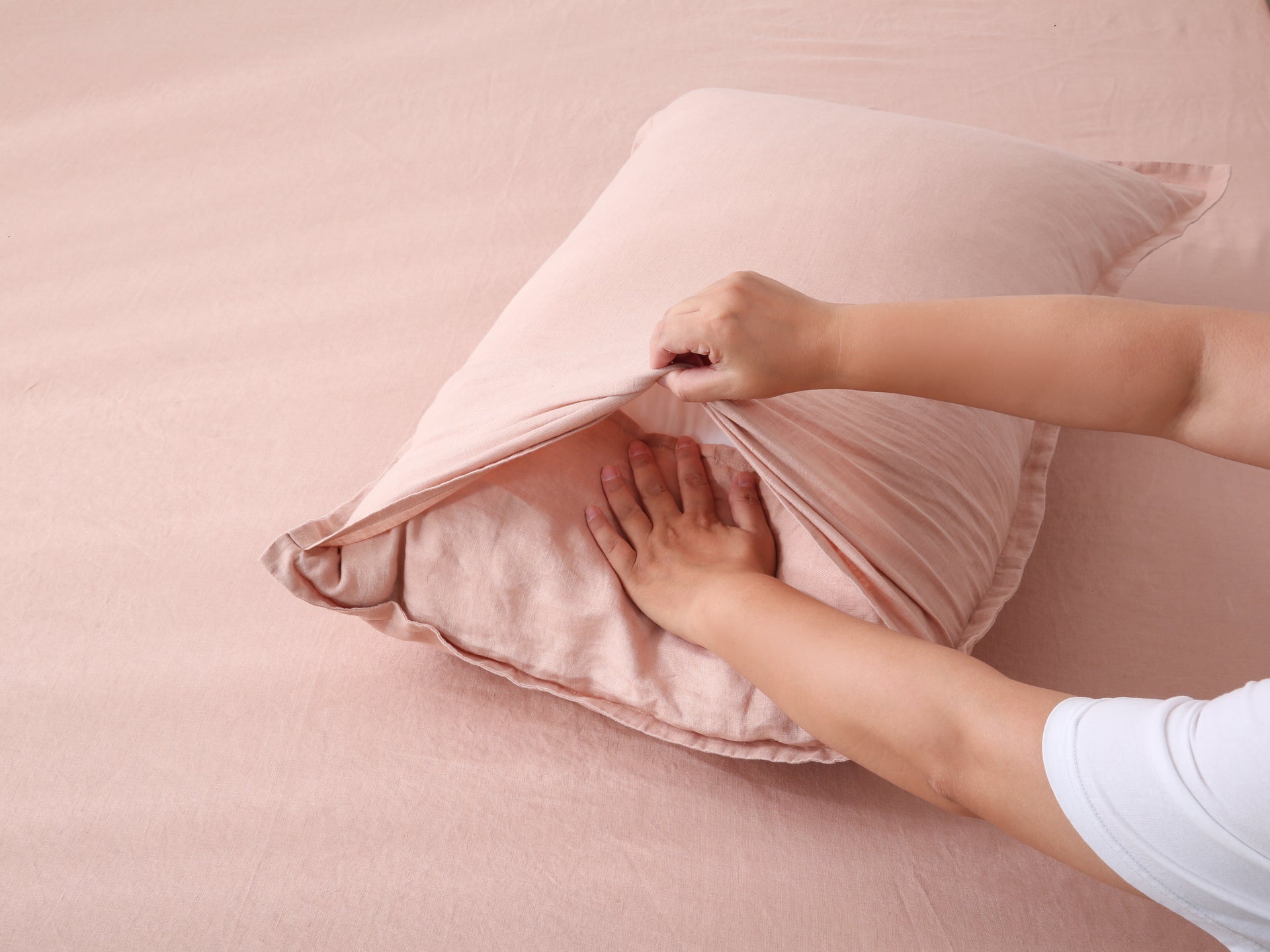 Linen Sheet Set - Pink Clay
