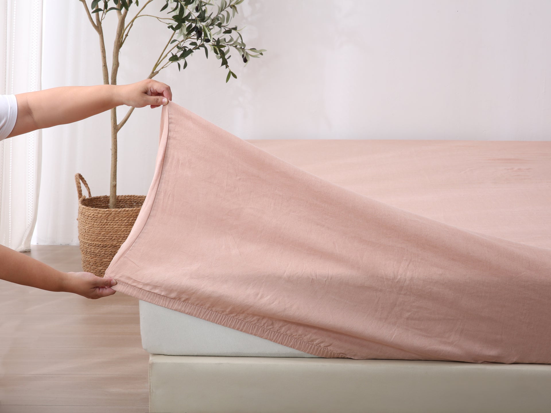 Linen Sheet Set - Pink Clay