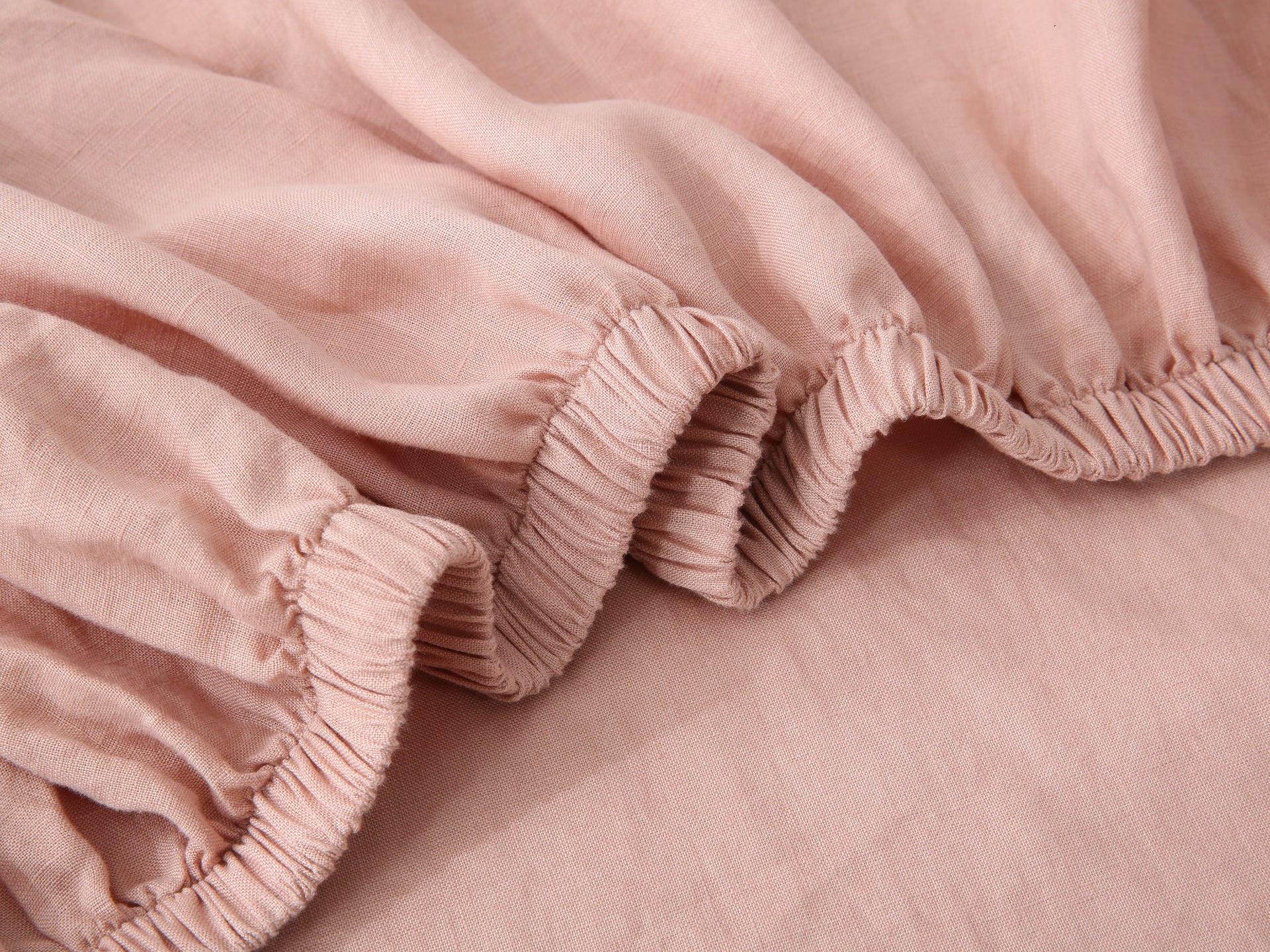 Linen Fitted Sheet - Pink Clay
