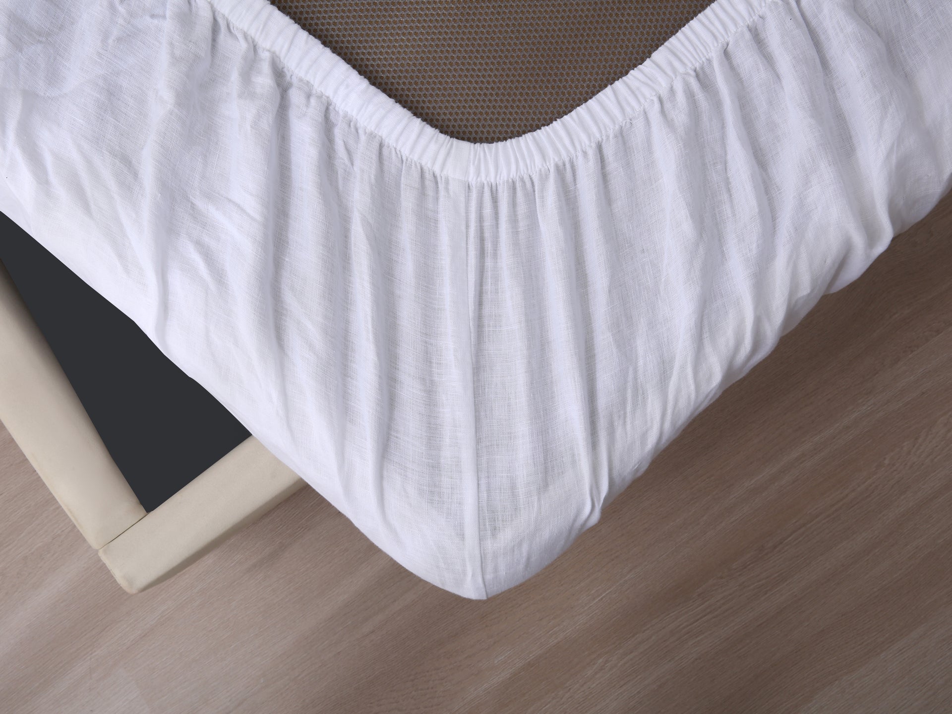 Linen Fitted Sheet - Snow