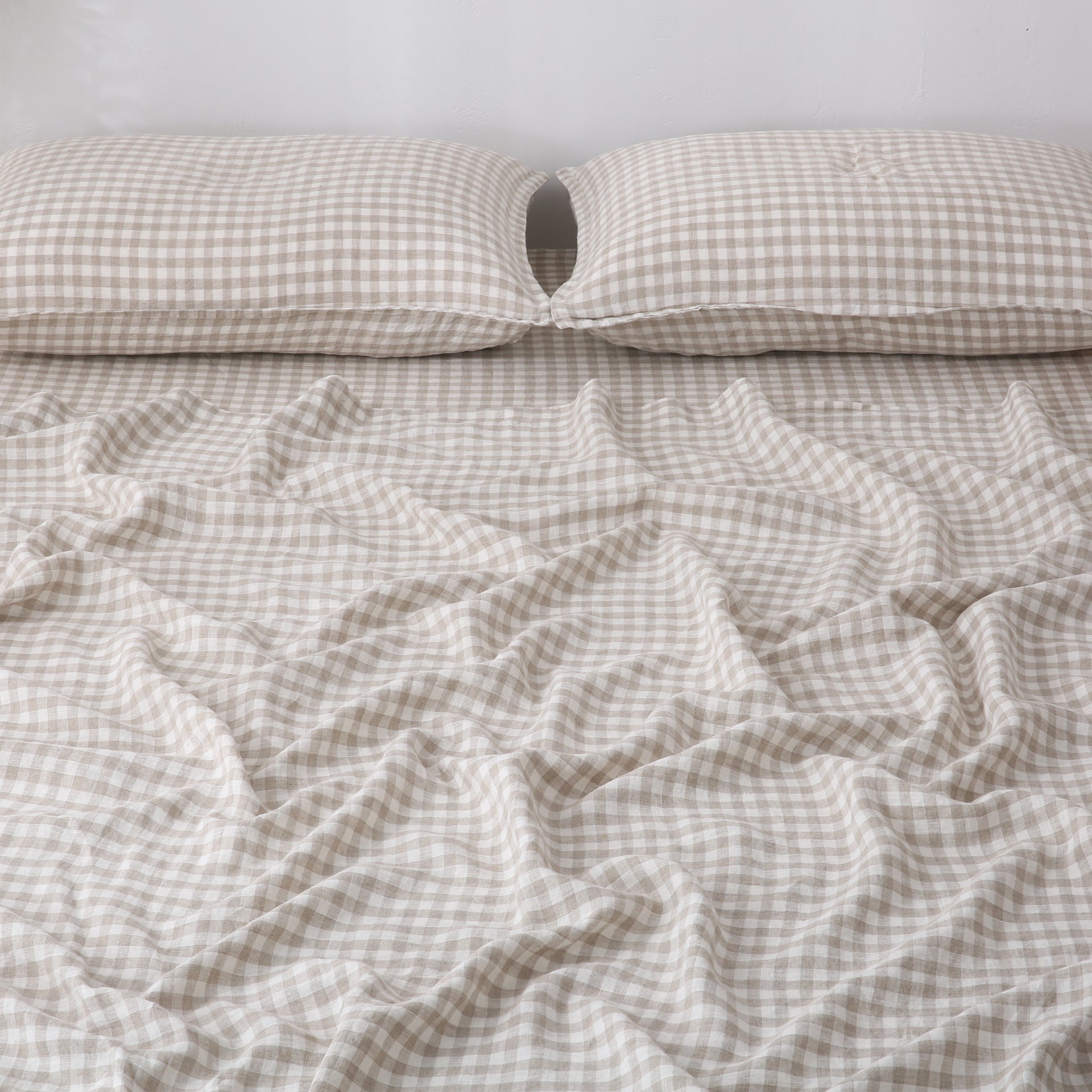 Linen Sheet Set - Beige Gingham