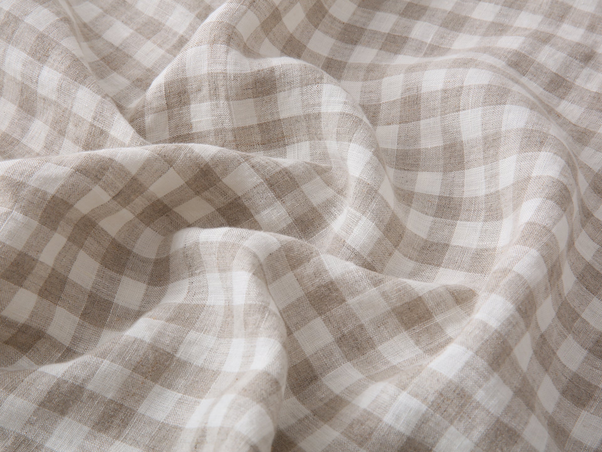 Linen Sheet Set - Beige Gingham