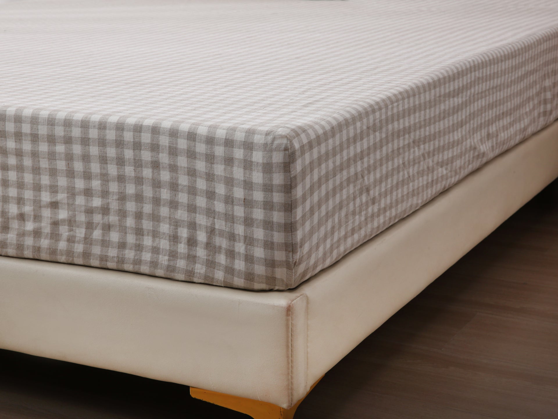Linen Sheet Set - Beige Gingham