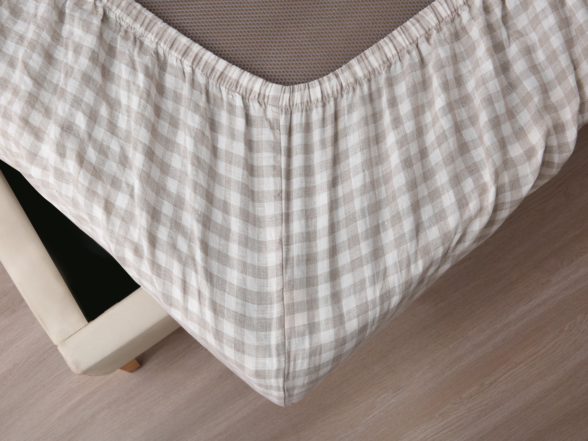 Linen Sheet Set - Beige Gingham