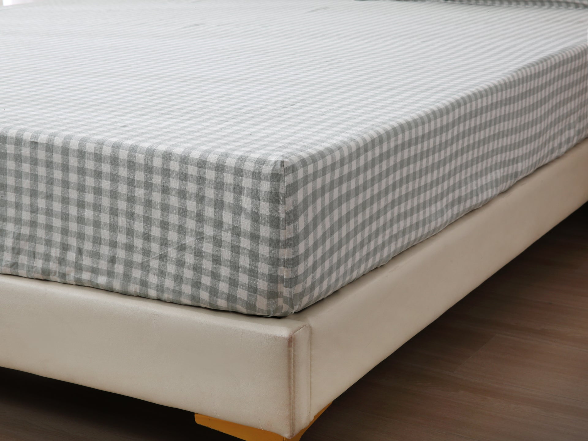 Linen Sheet Set - Sage Gingham