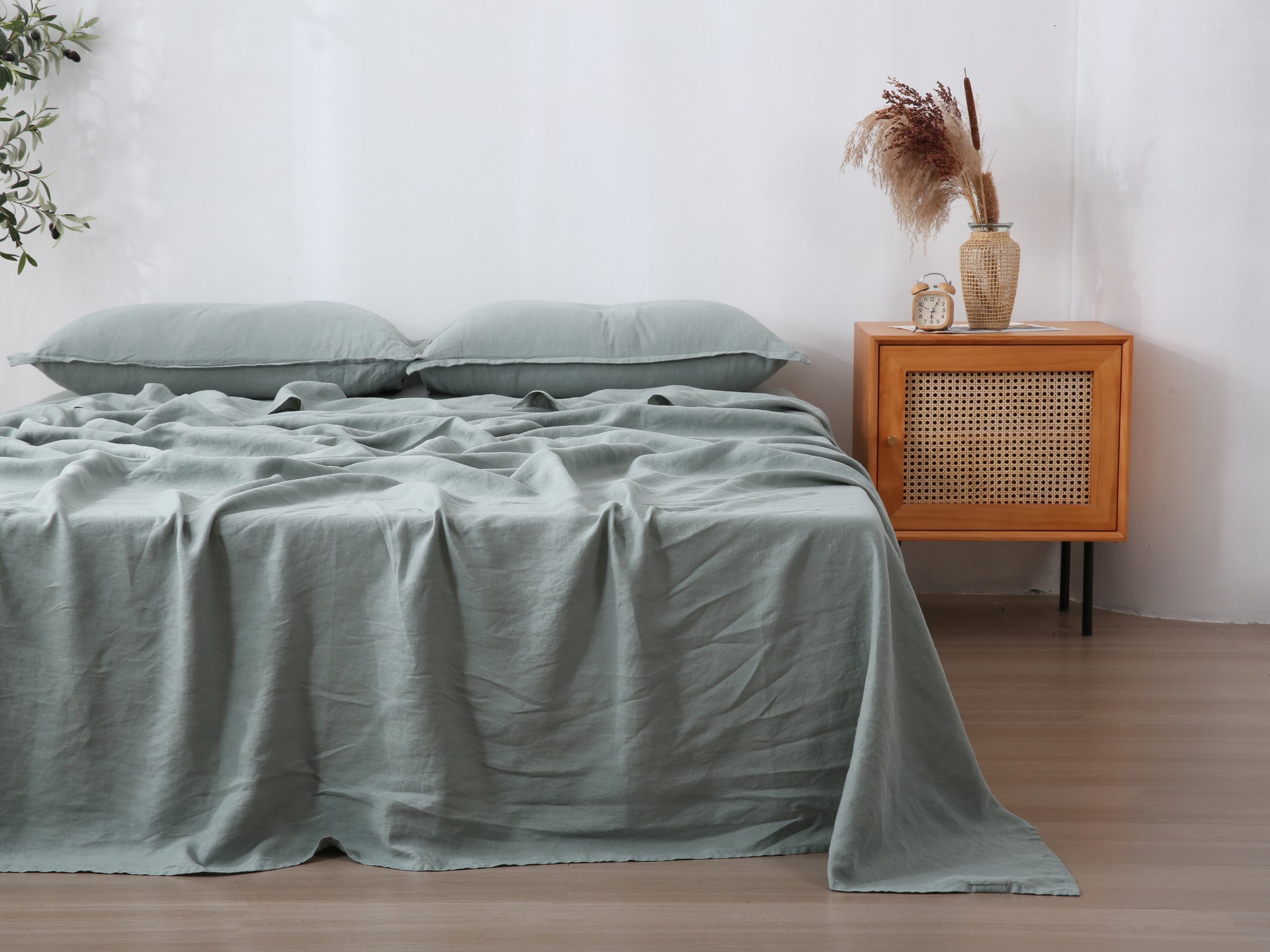 Linen Flat Sheet - Sage