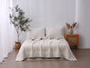 Quilted Linen Blanket - Cloud + Sand Stripe