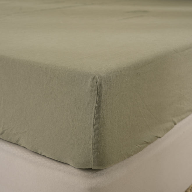 FERN - Fitted Sheet - 100% French Flax Linen