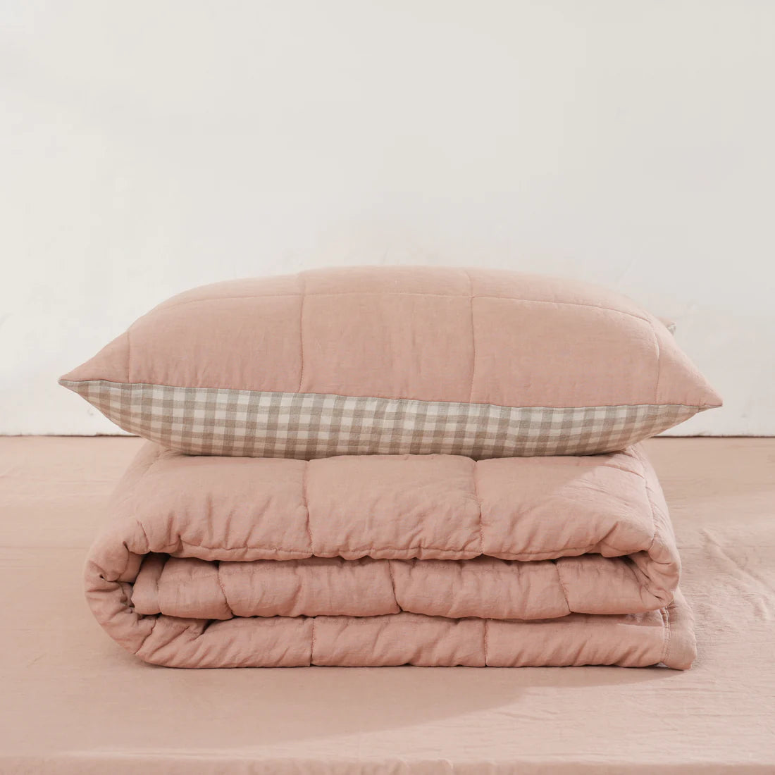 Quilted Linen Pillowcases (Set of Two)