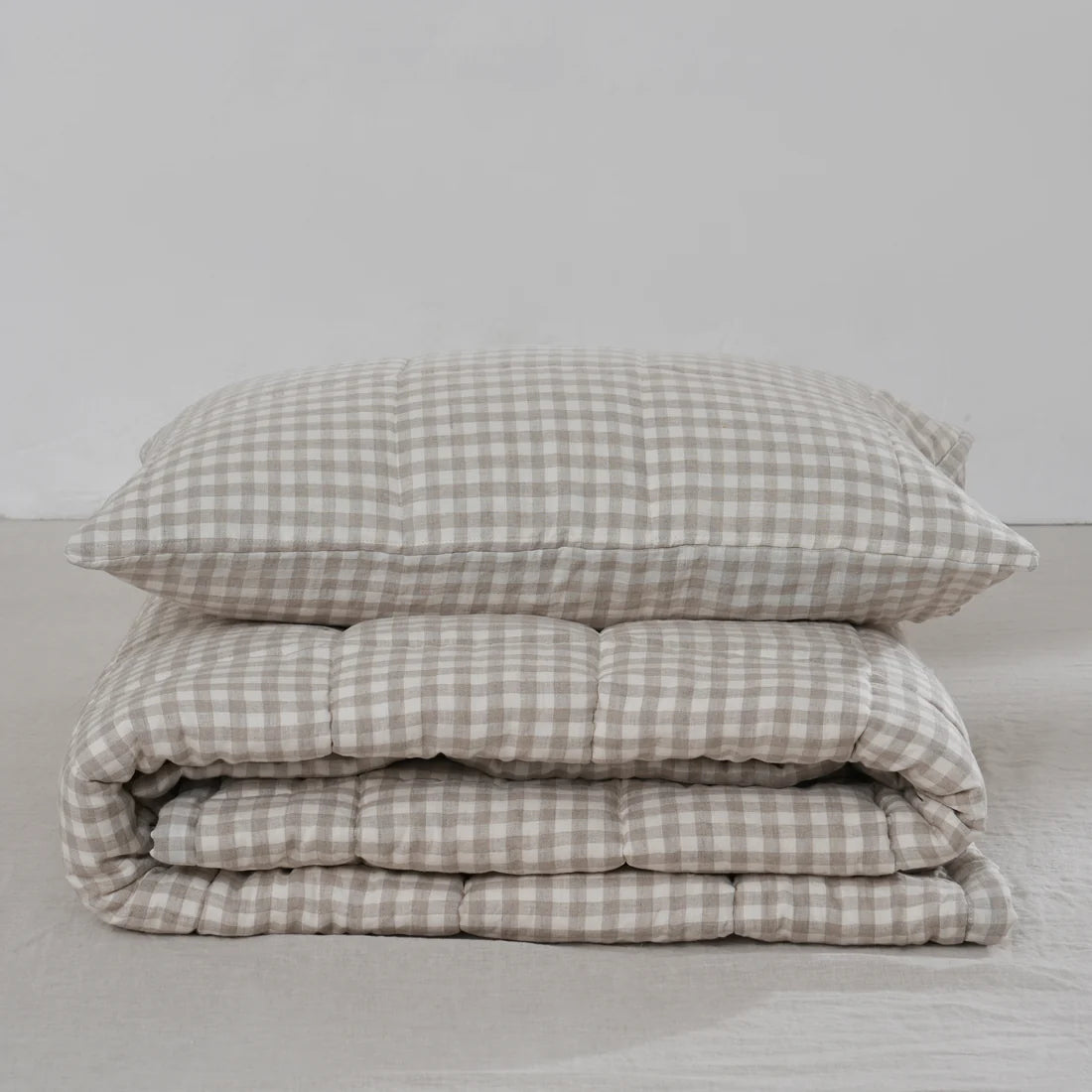 Quilted Linen Pillowcase (One (1) Pillowcase)