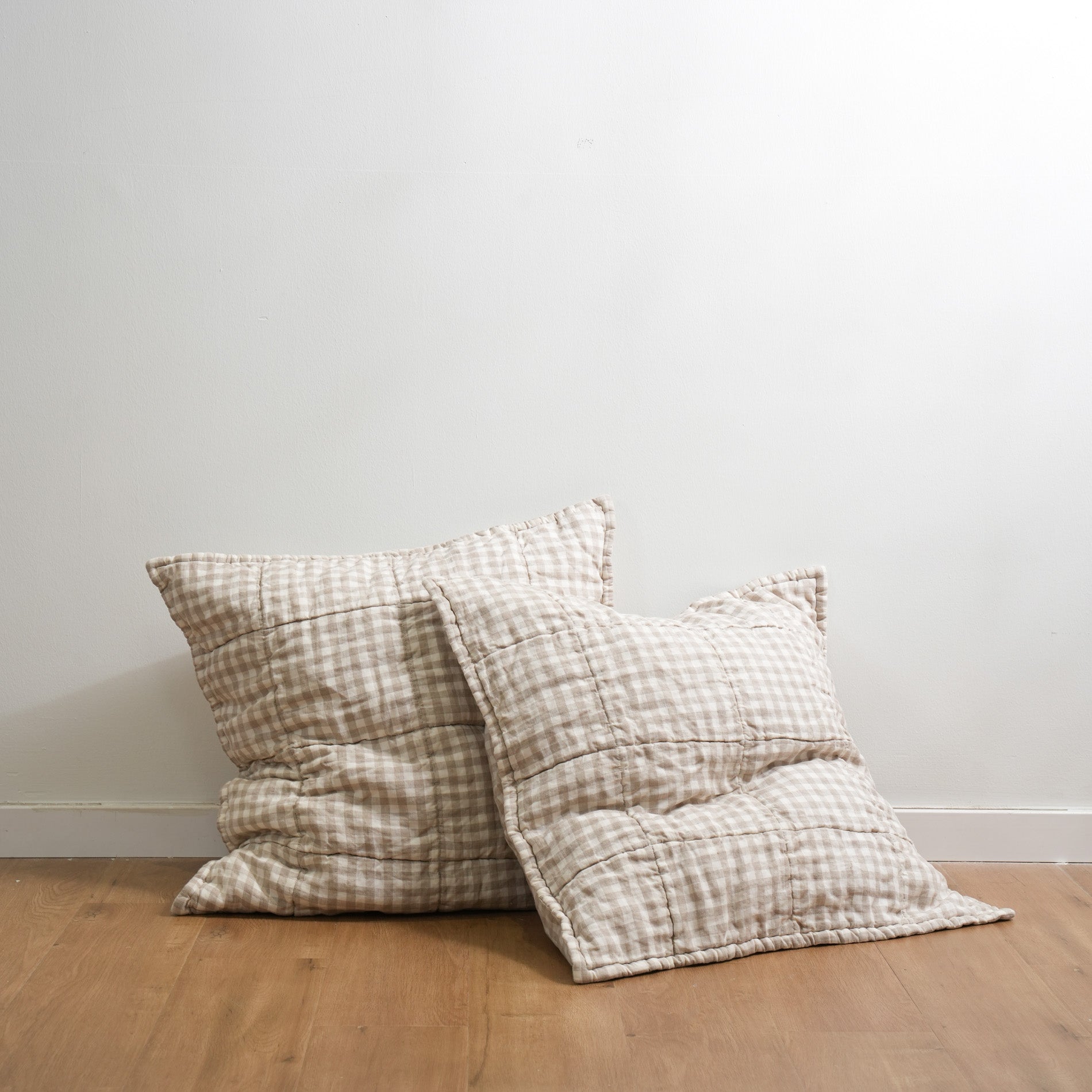 Quilted Linen European Pillowcases (Set of Two)