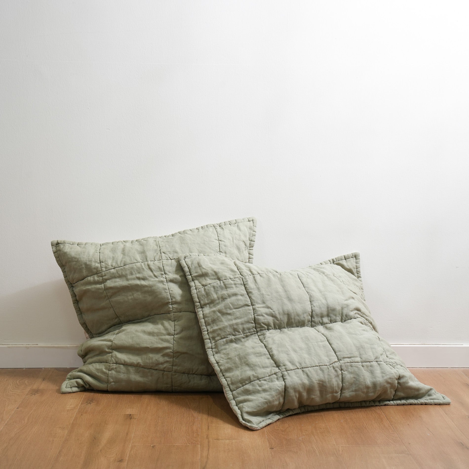 Quilted Linen European Pillowcases (Set of Two)