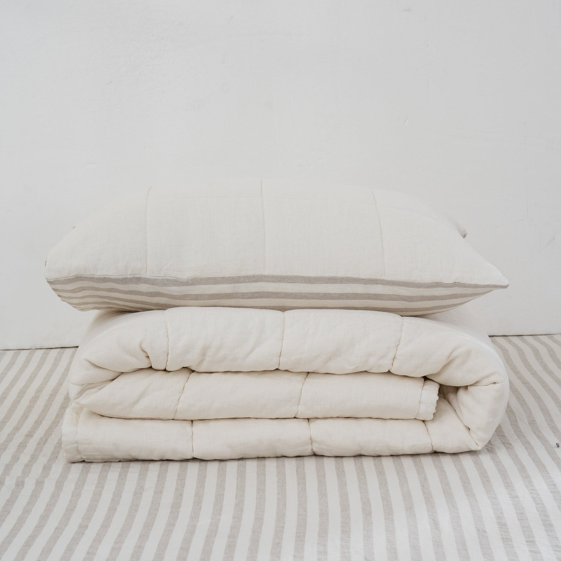 Quilted Linen Pillowcases (Set of Two)