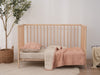 PINK CLAY + GINGHAM - Quilted Crib Blanket & Play Mat - 100% French Flax Linen