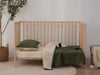 Quilted Linen Cot Blanket - Forest + Sand