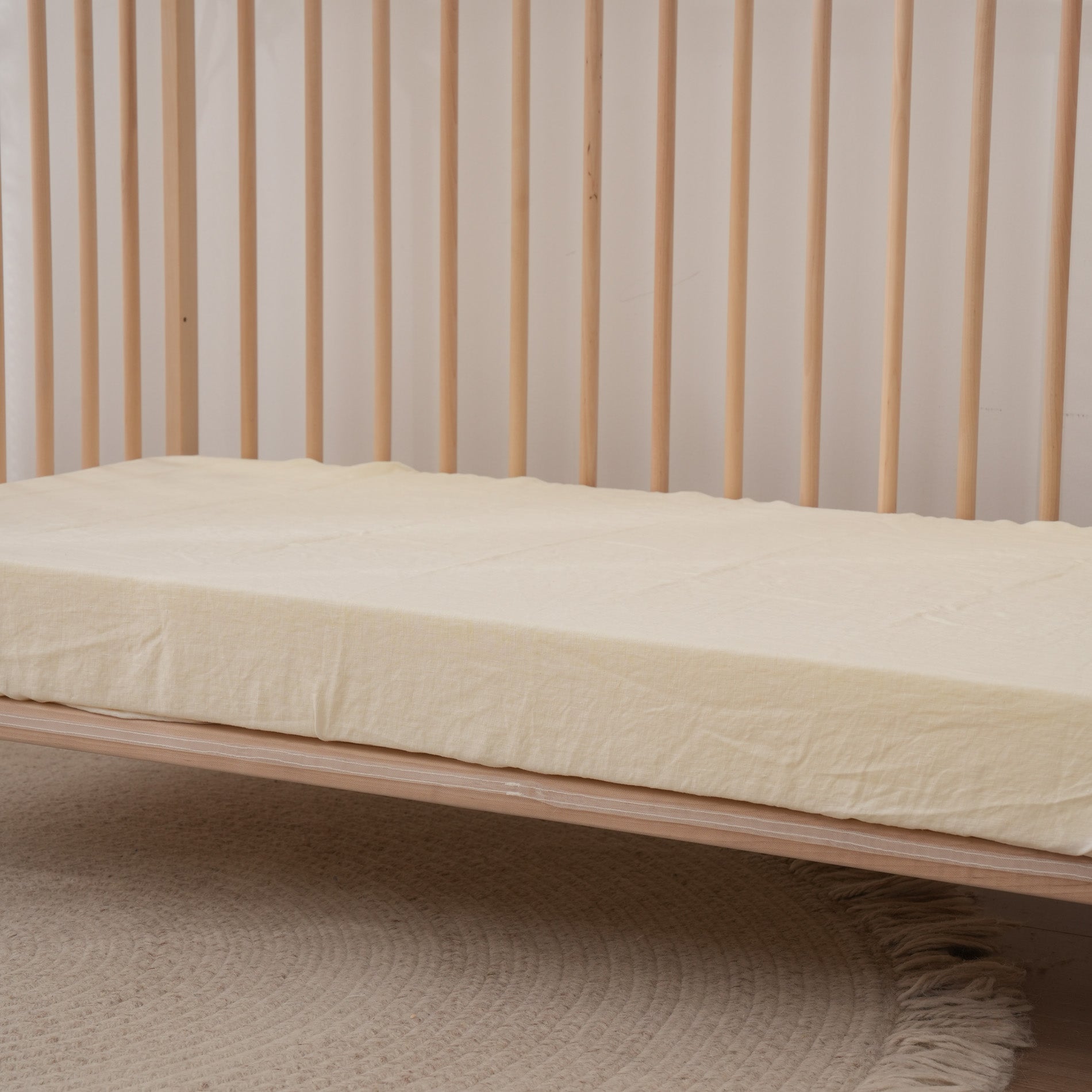 Fitted Linen Crib Sheet - CLOUD