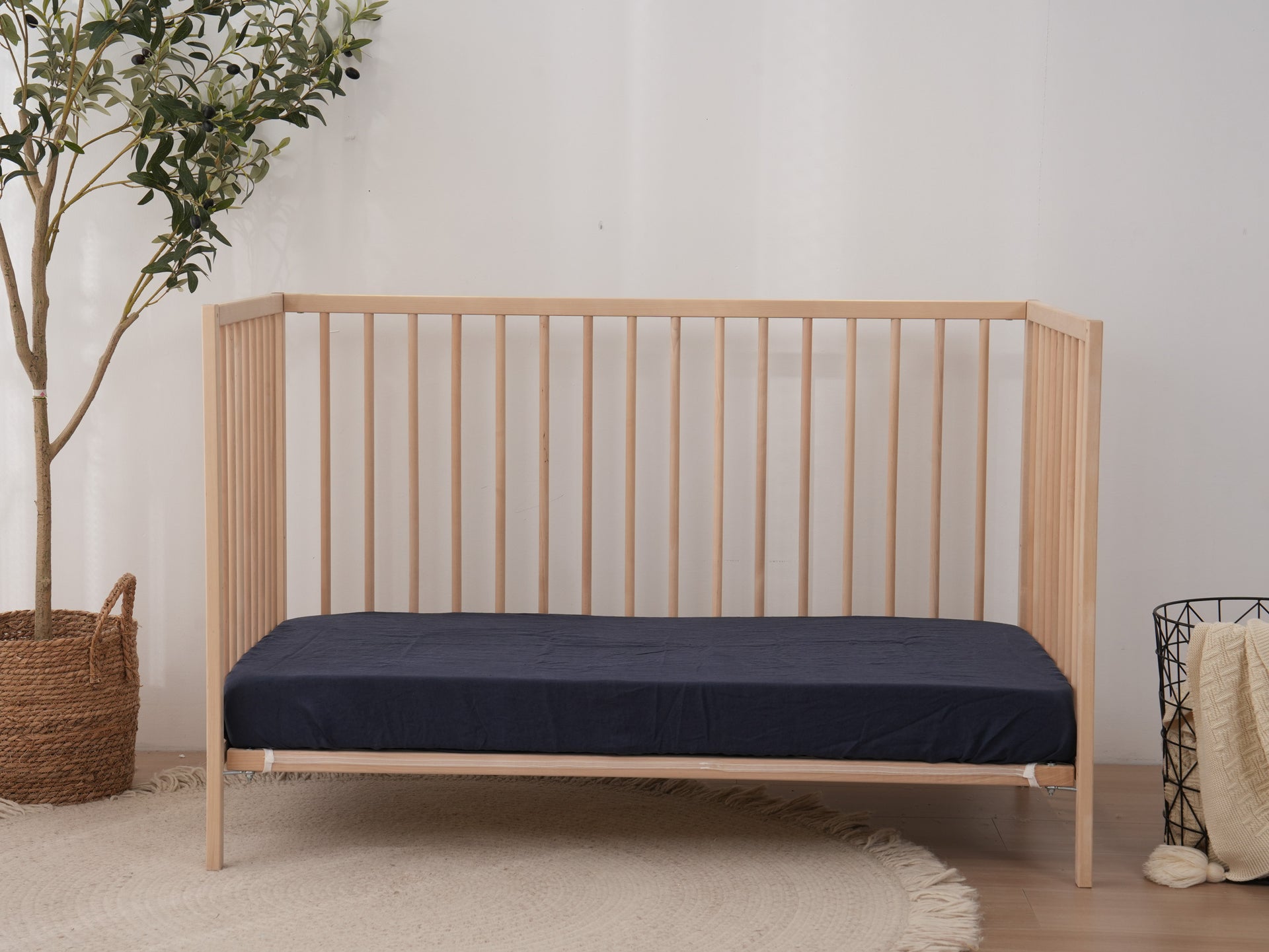 Fitted Linen Crib Sheet - OCEAN