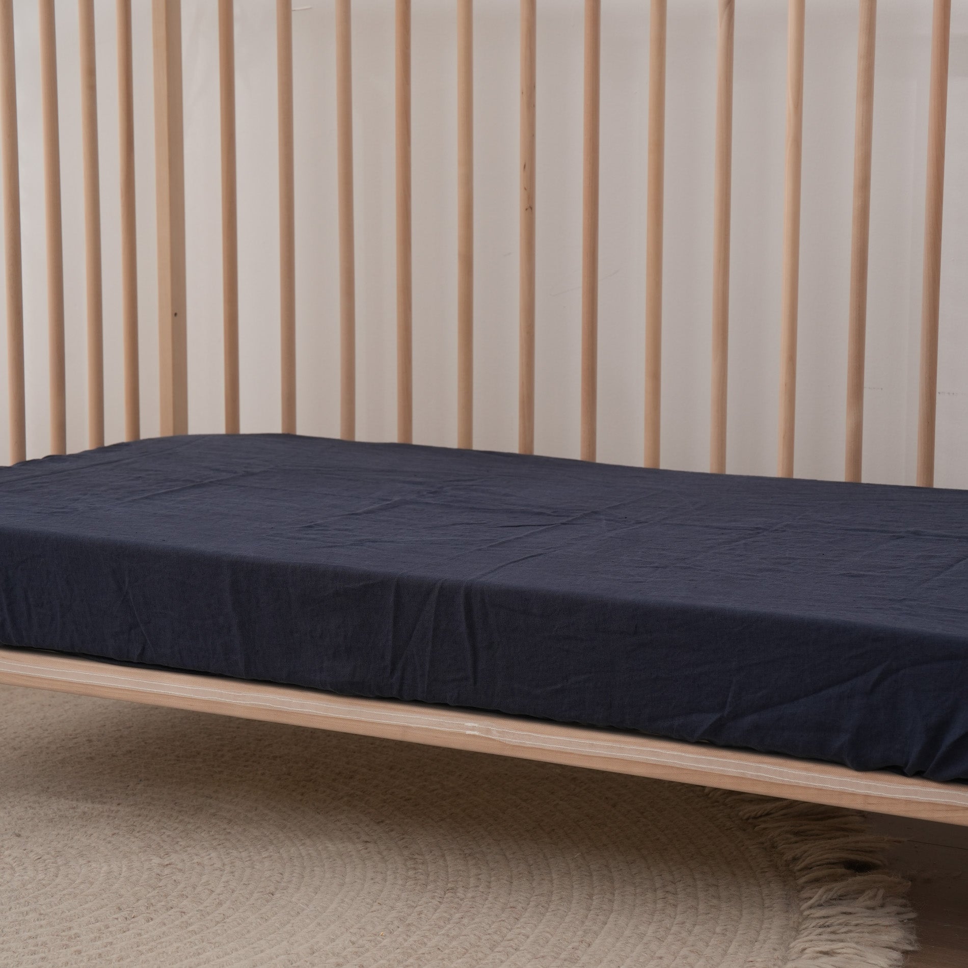 Fitted Linen Crib Sheet - OCEAN