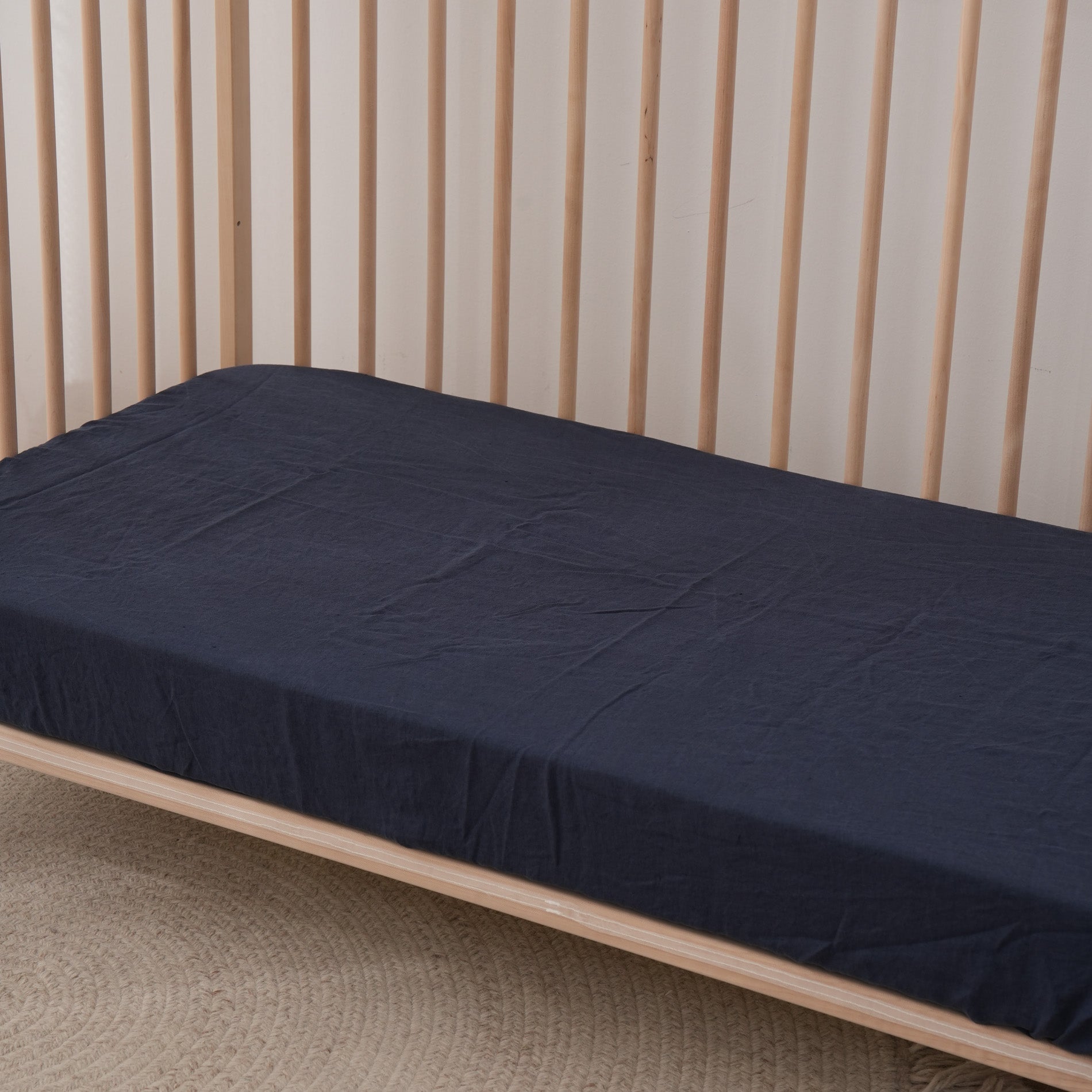 Fitted Linen Crib Sheet - OCEAN