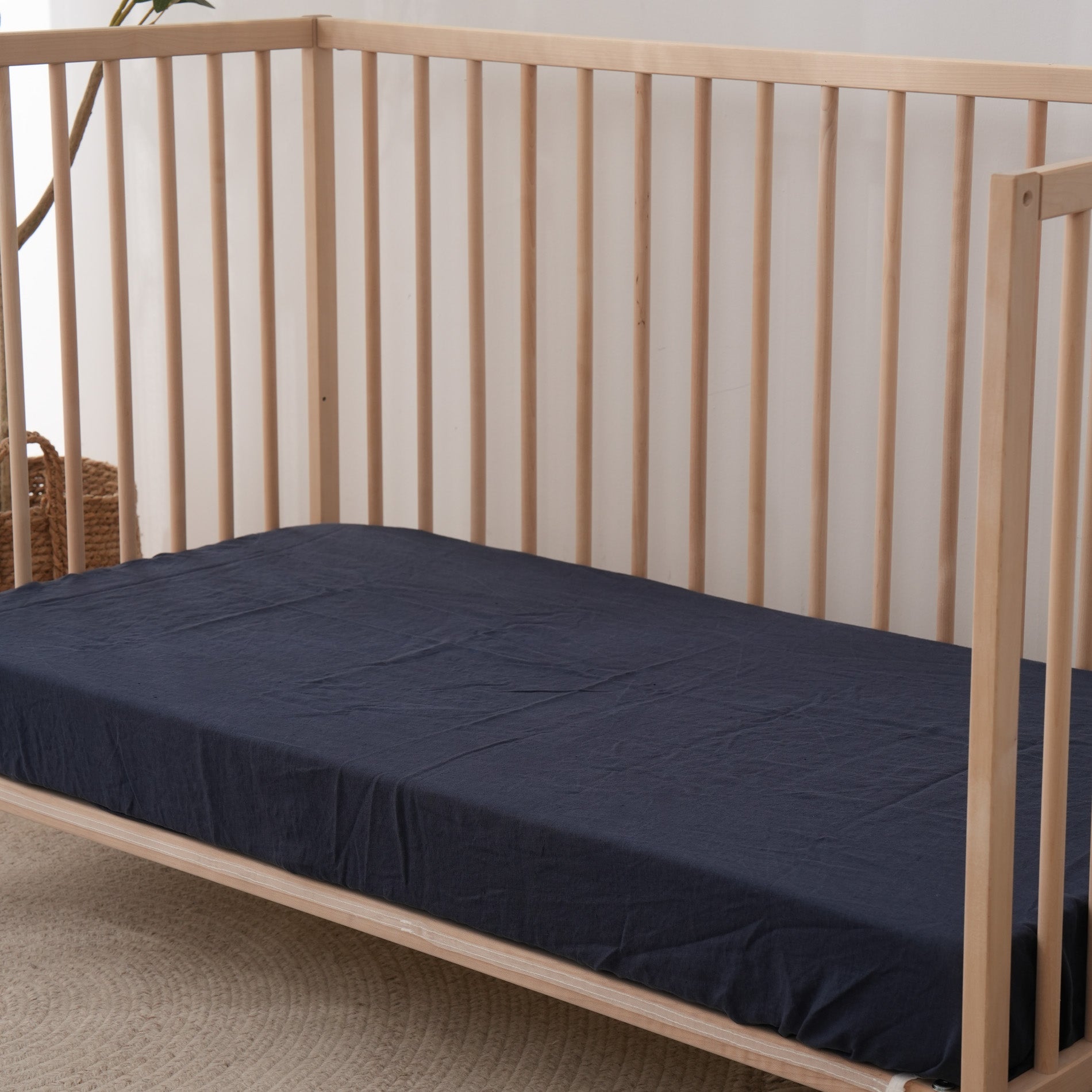 Fitted Linen Crib Sheet - OCEAN