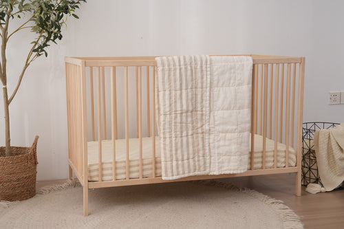 OCEAN - Quilted Crib Blanket & Play Mat - 100% French Flax Linen