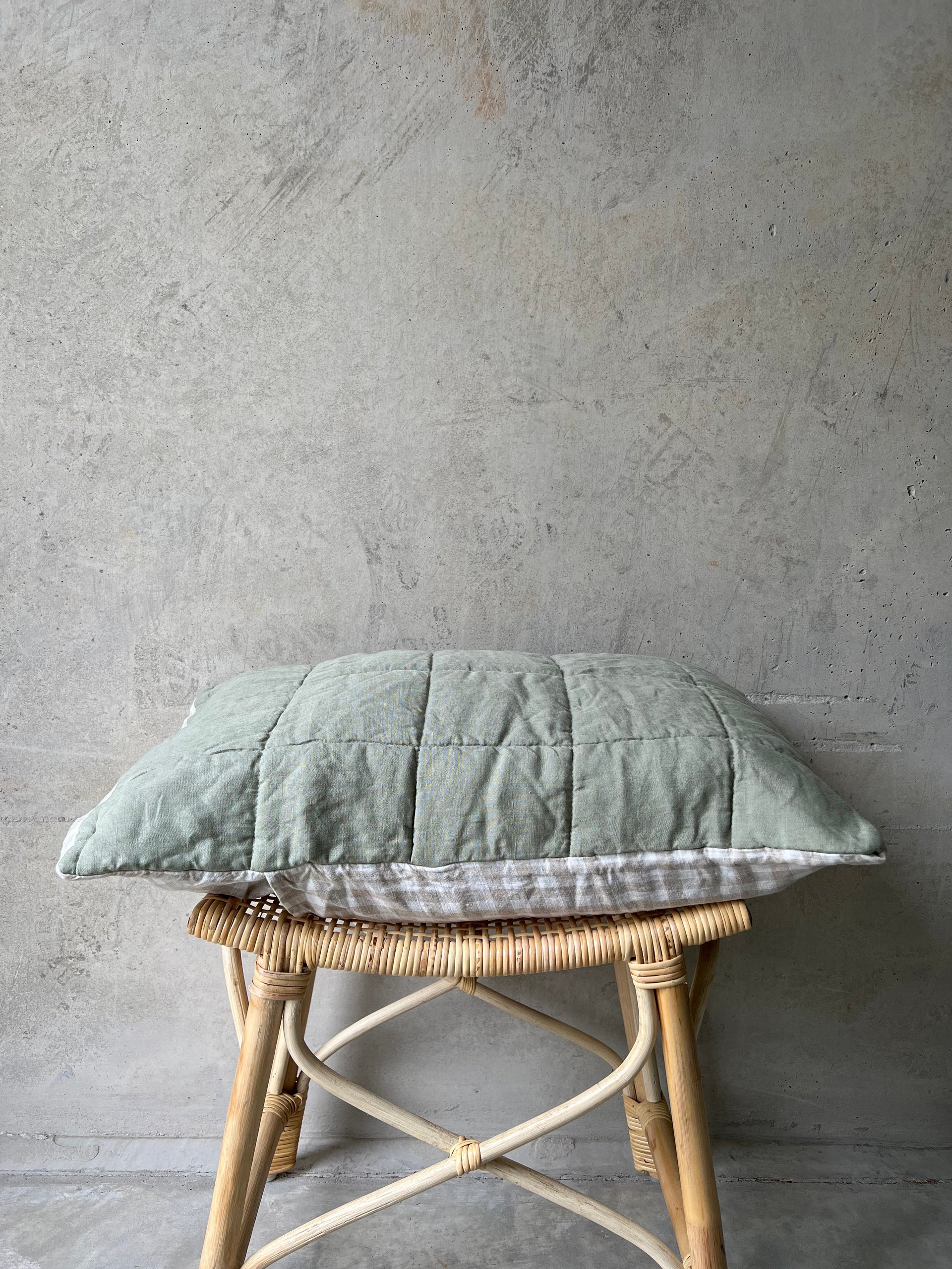 King Quilted Linen Pillowcases (Set of Two)