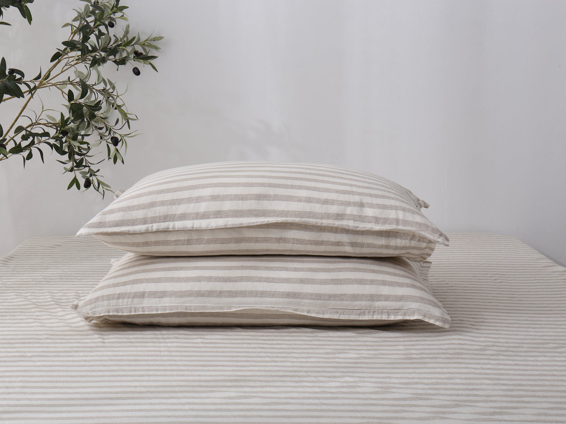 Linen Sheet Set - Sand Stripe