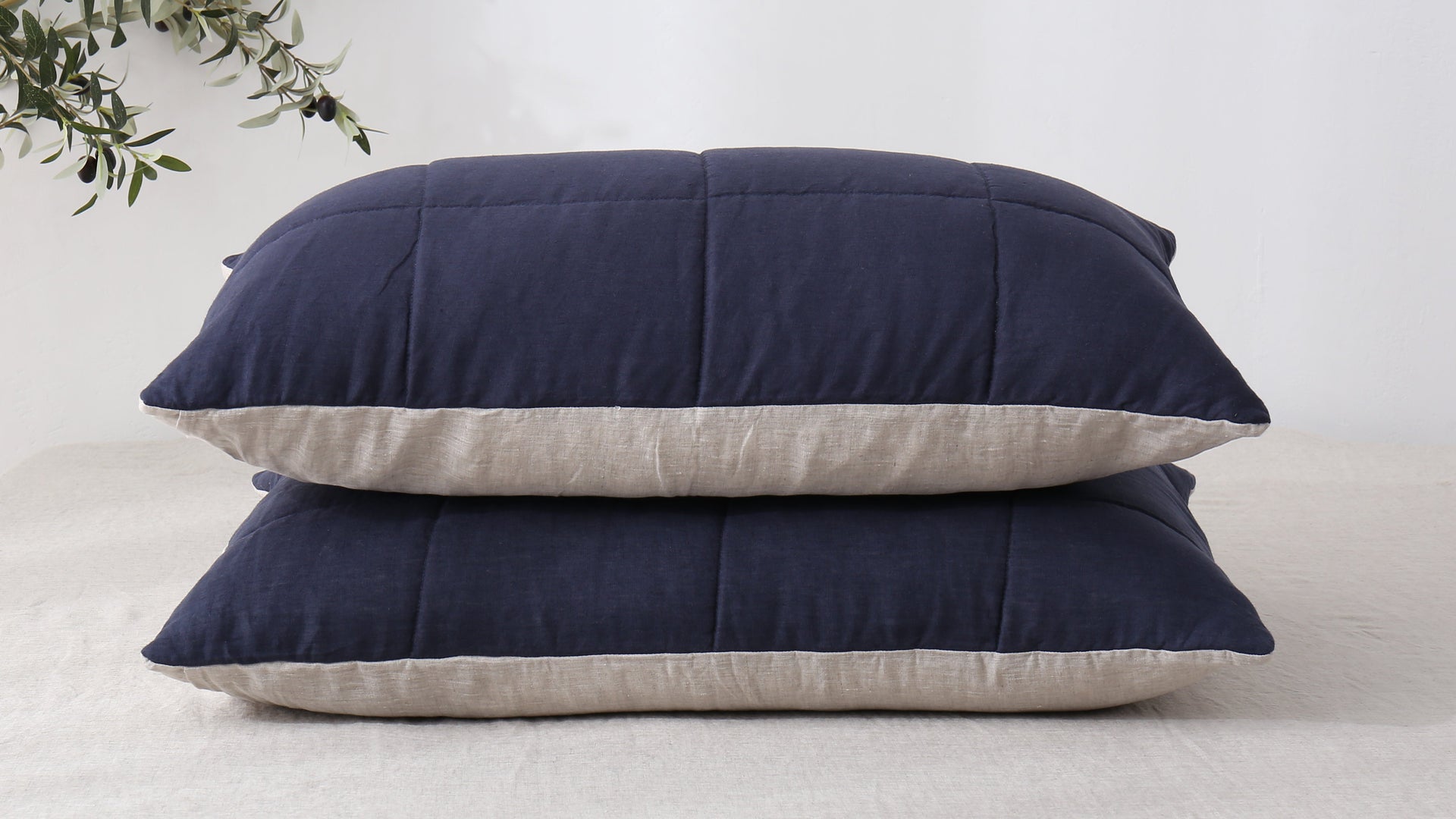 Quilted Linen Pillowcases (Set of Two)