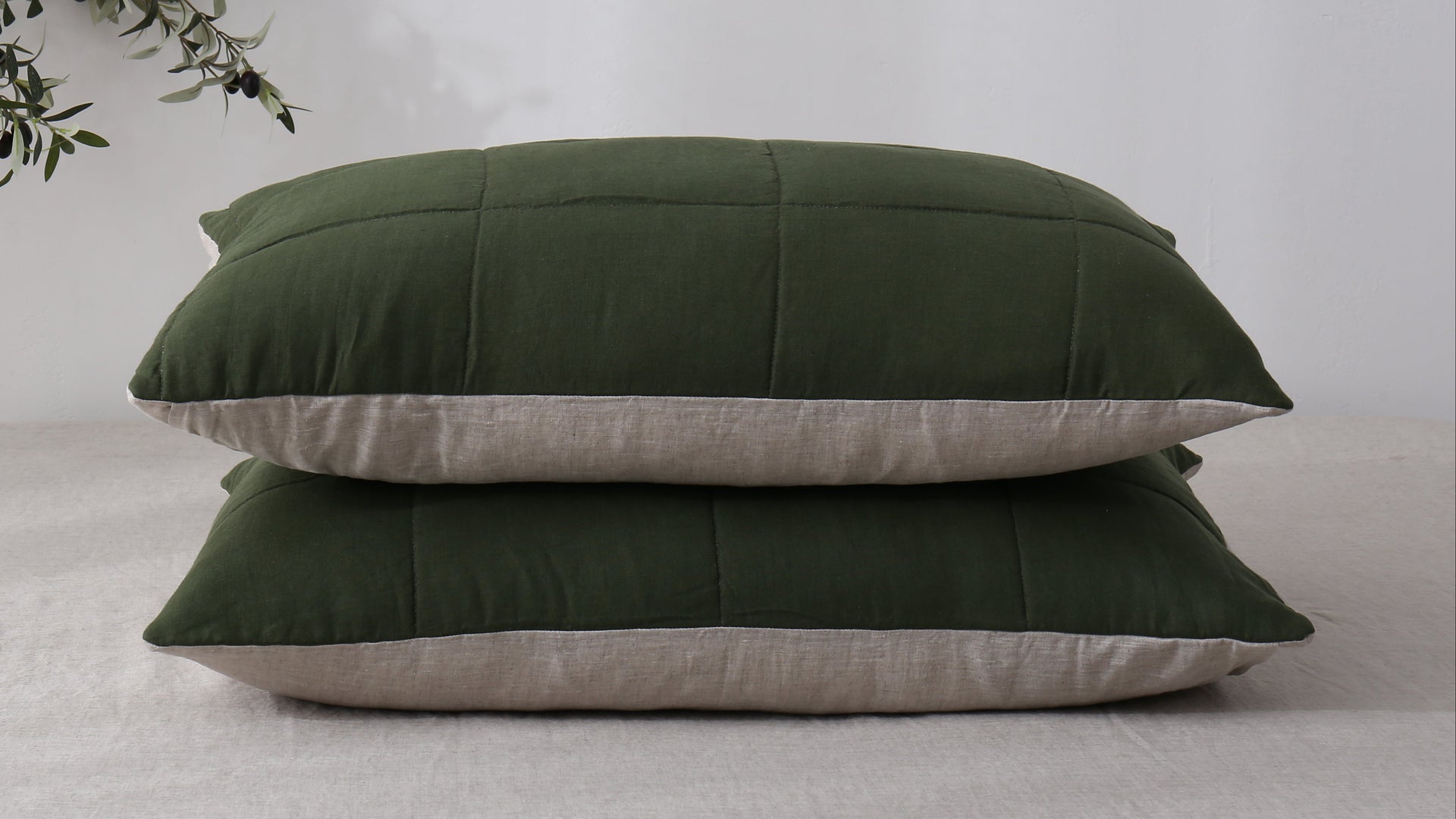 Quilted Linen Pillowcases (Set of Two)