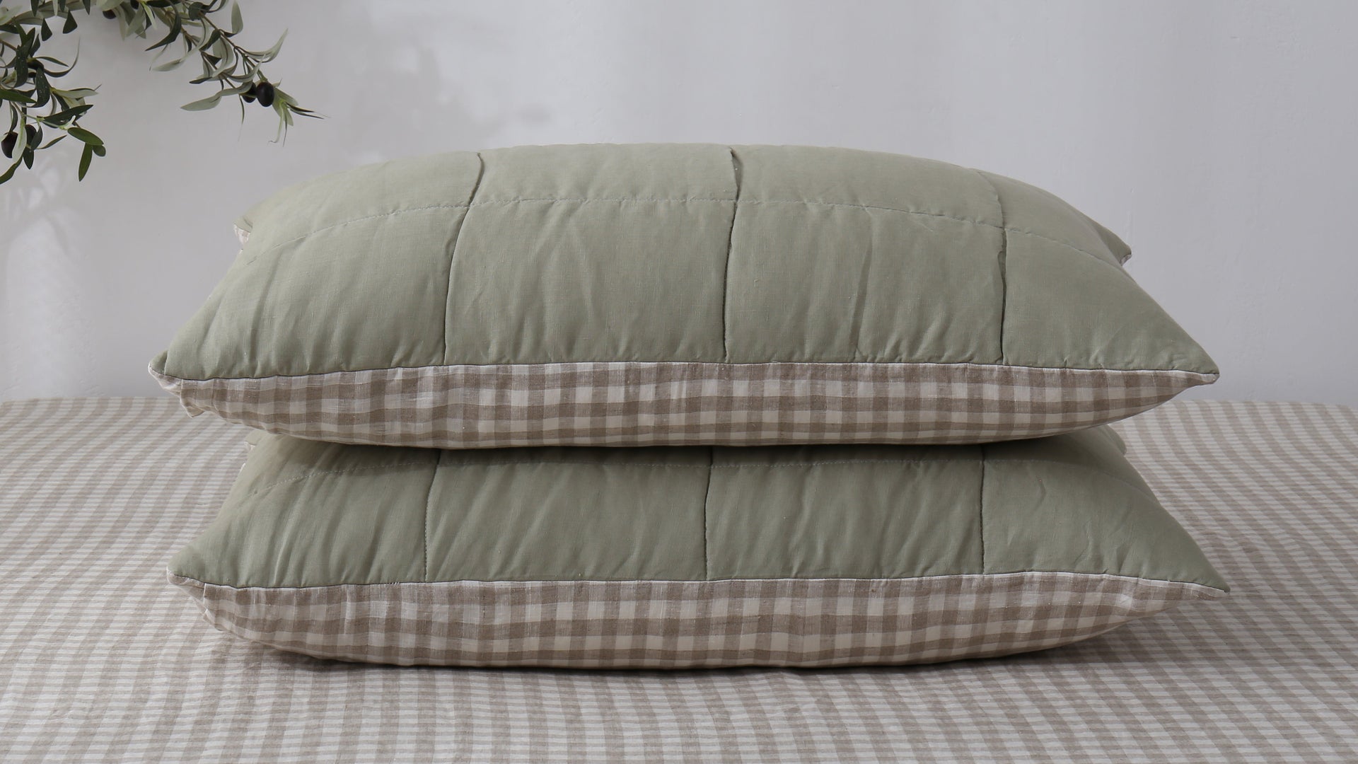 Quilted Linen Pillowcases (Set of Two)