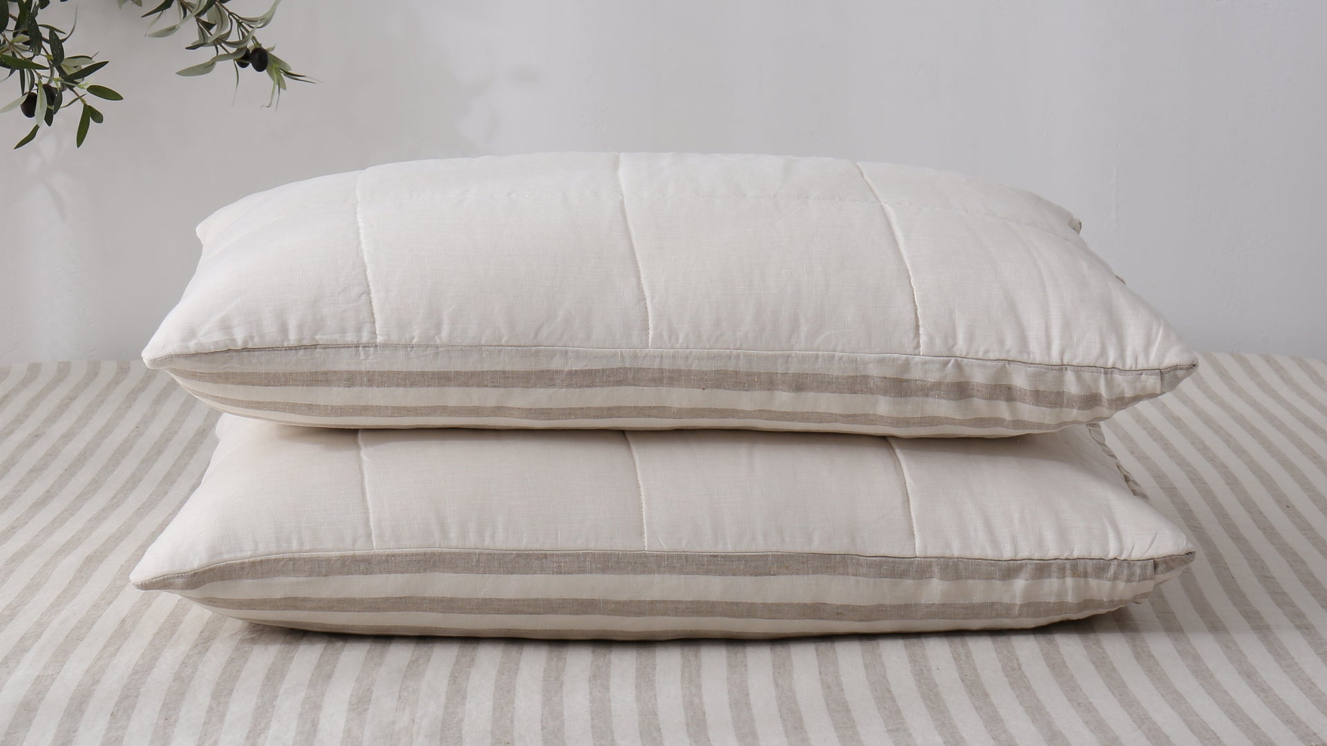 Quilted Linen Pillowcases (Set of Two)