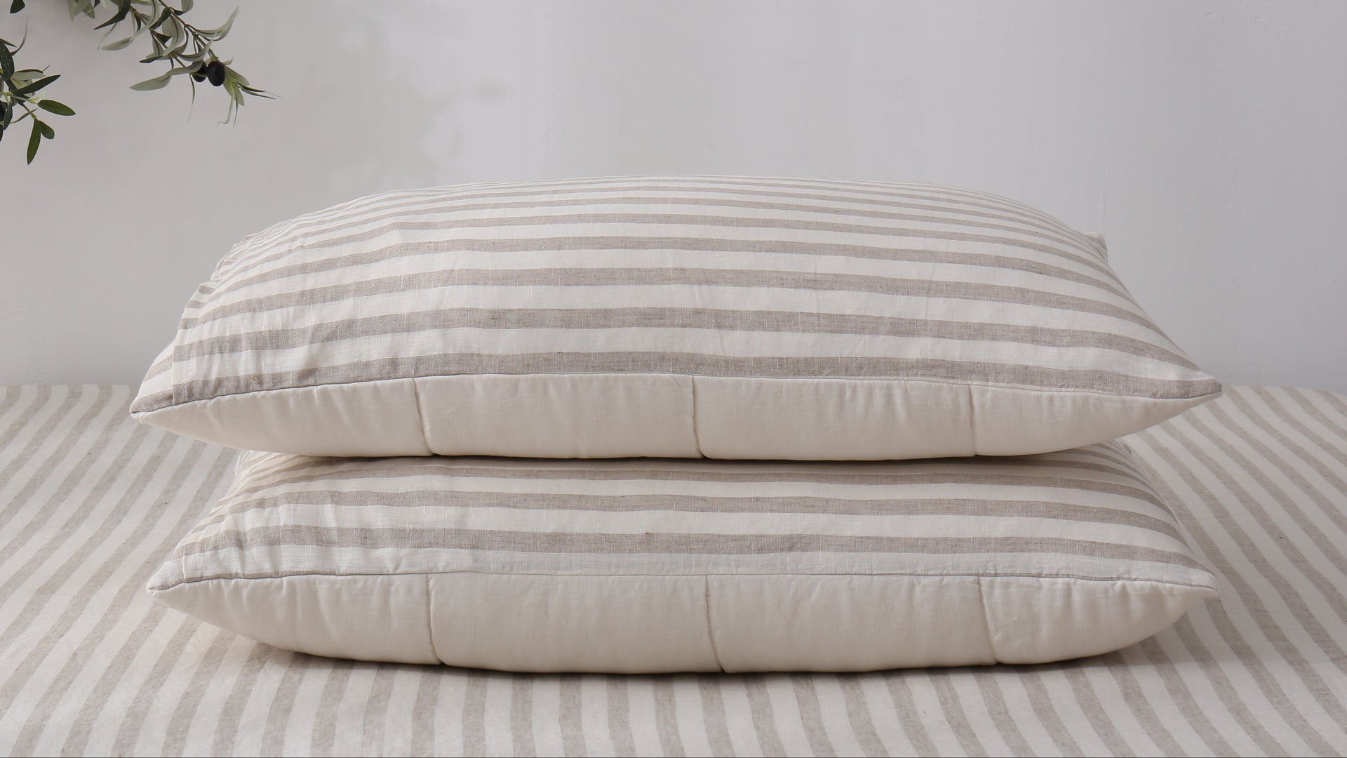 Quilted Linen Pillowcases (Set of Two)