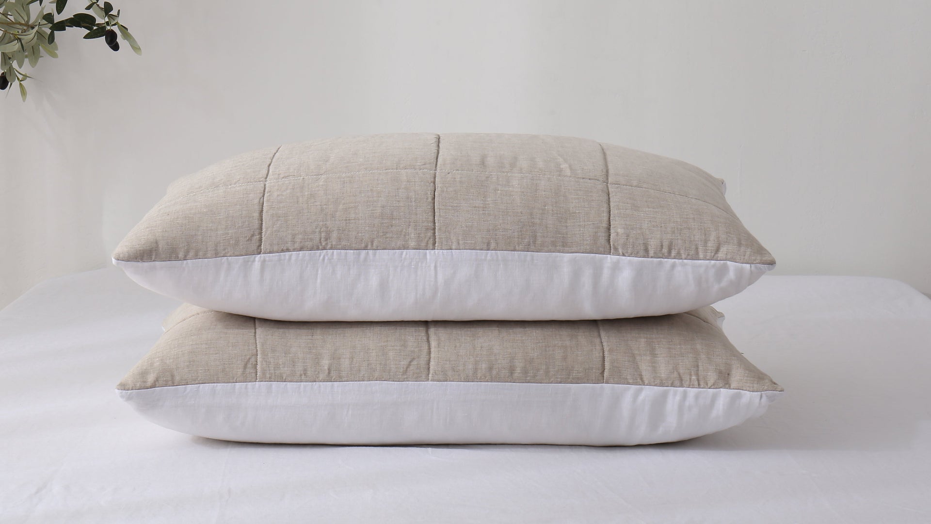 Quilted Linen Pillowcases (Set of Two)
