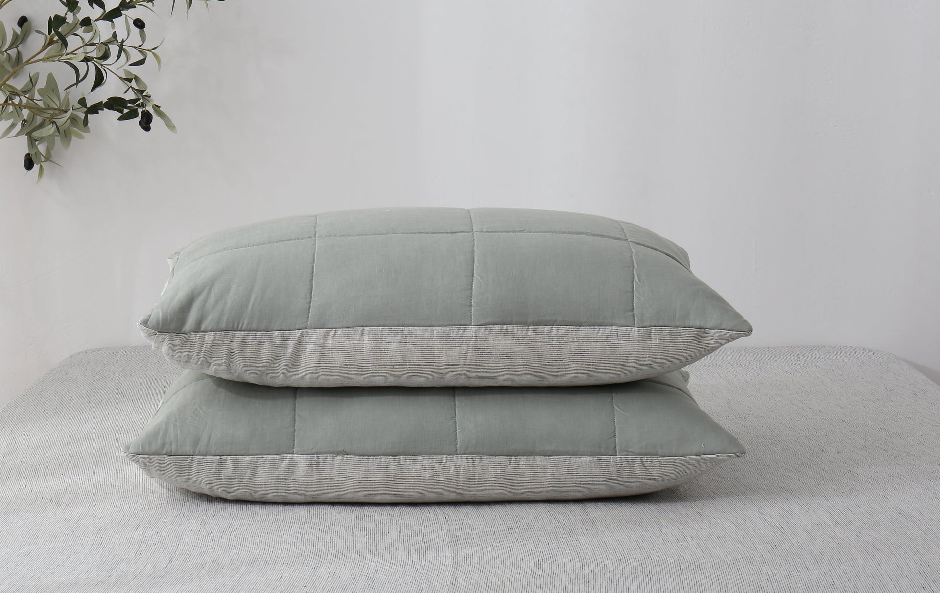 Quilted Linen Pillowcases (Set of Two)